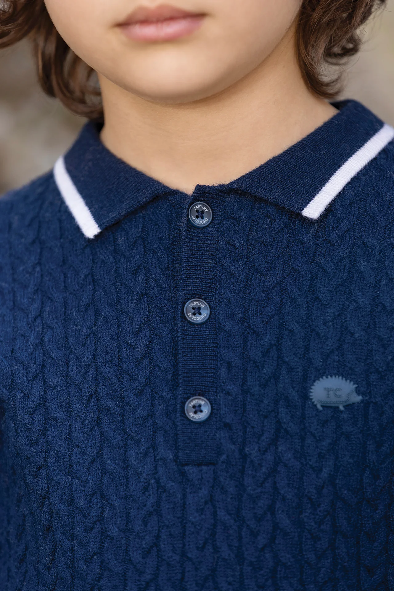 Pull - Marine laine col pointu - Image 2