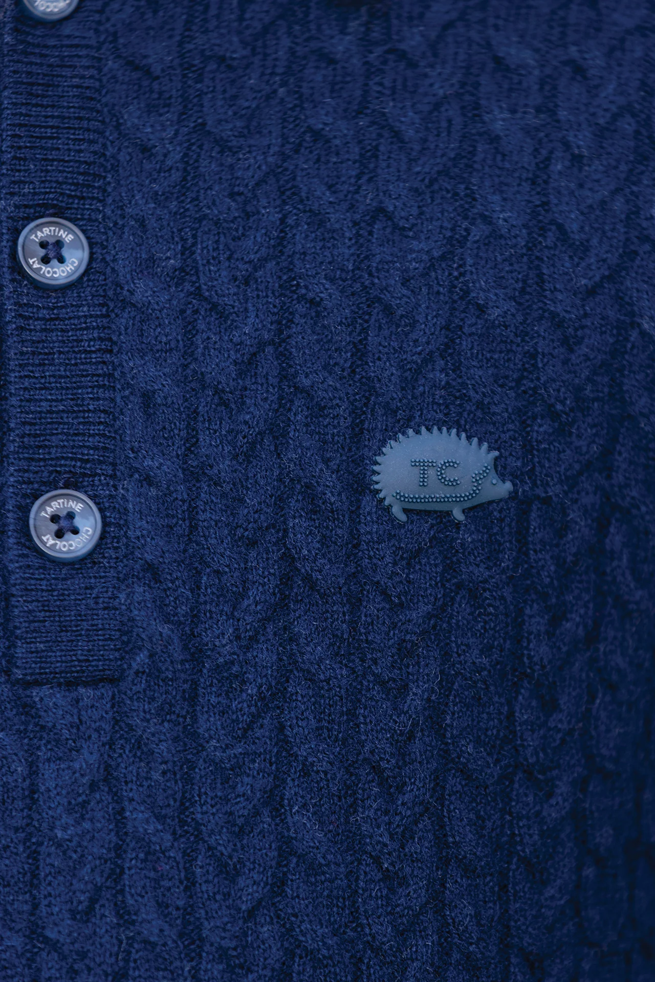 Pull - Marine laine col pointu - Image 3
