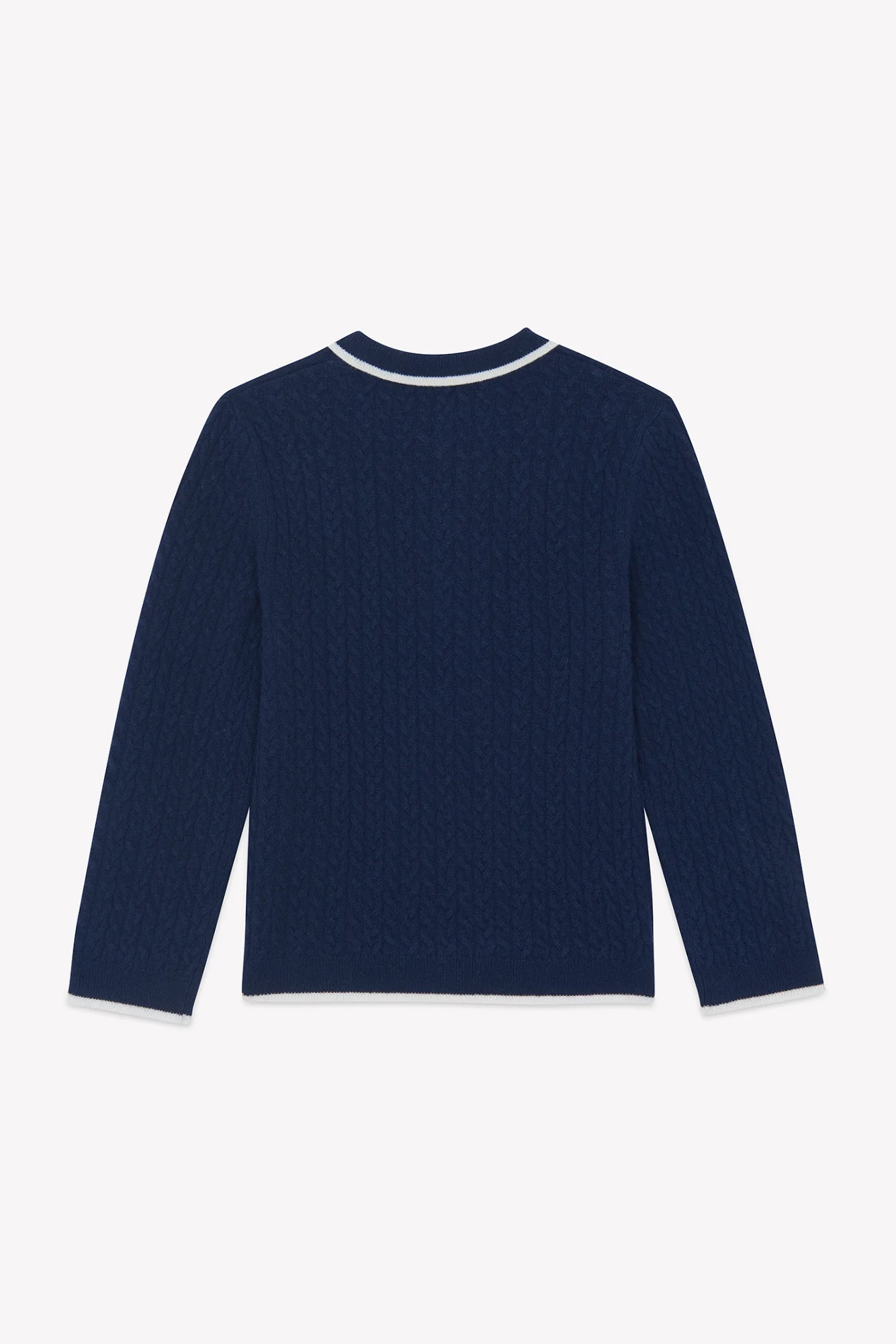 Pull - Marine laine col pointu - Image 5