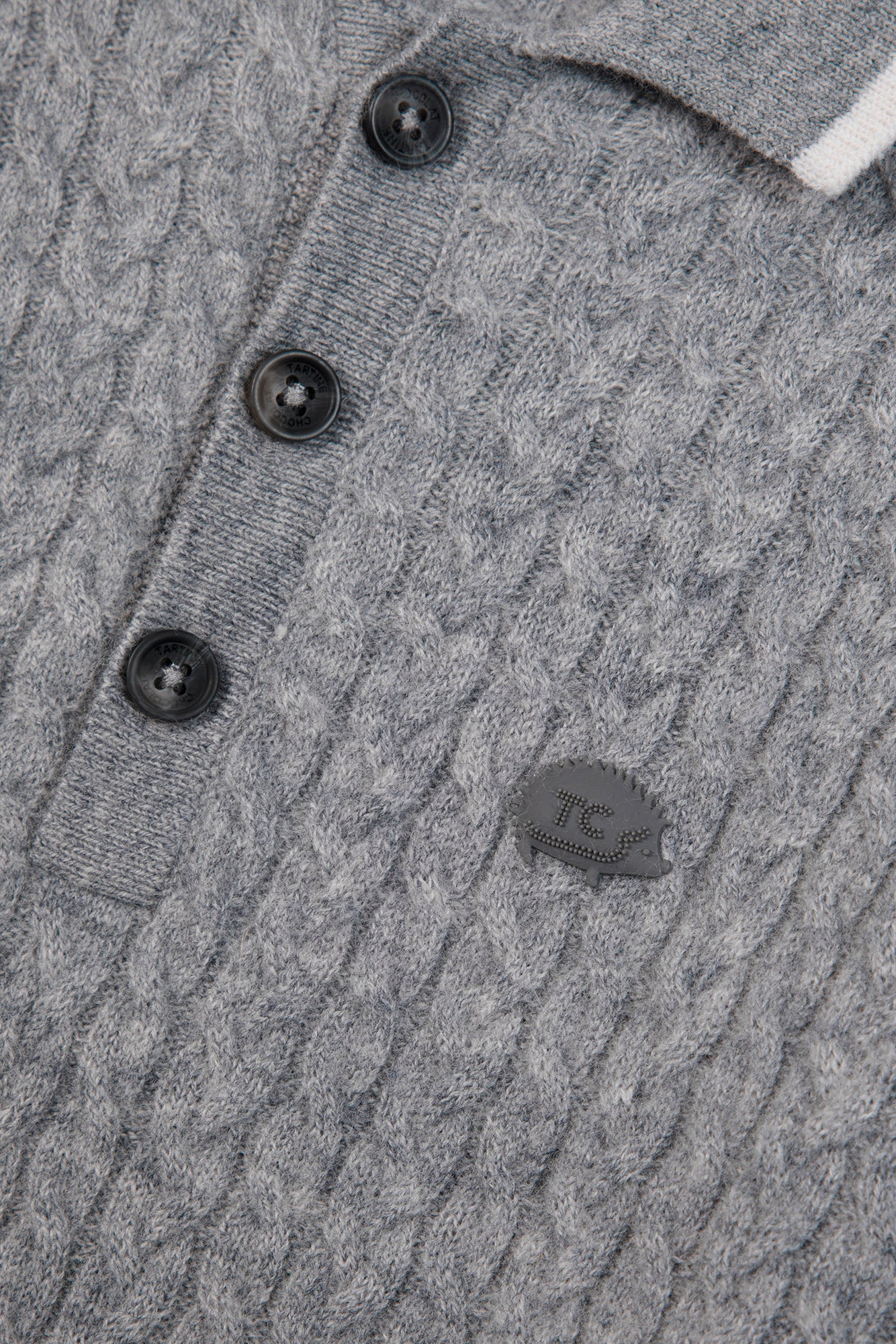 Pull - Gris chiné laine col pointu rayure - Image 6