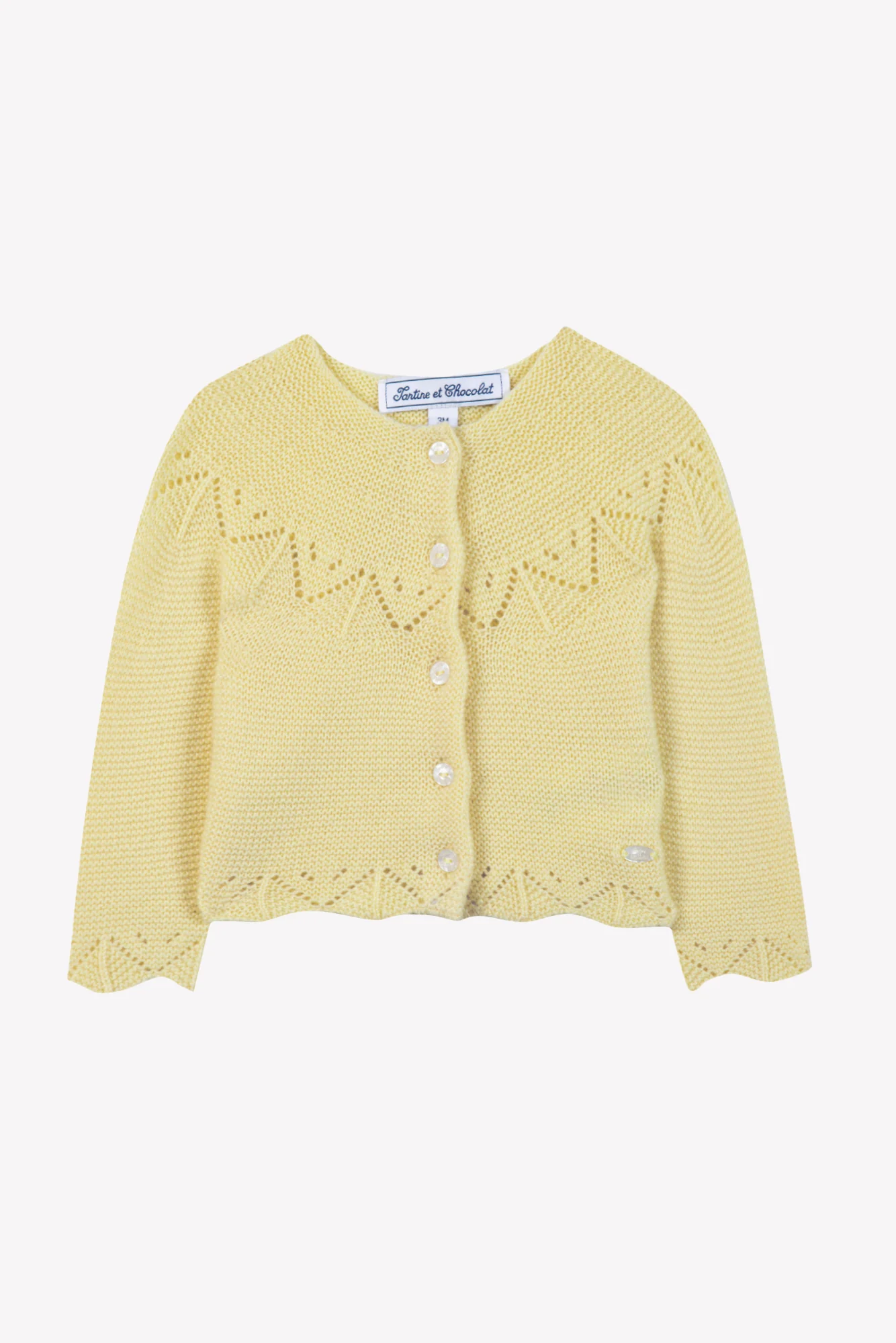 Cardigan - Mimosa laine maille ajourée