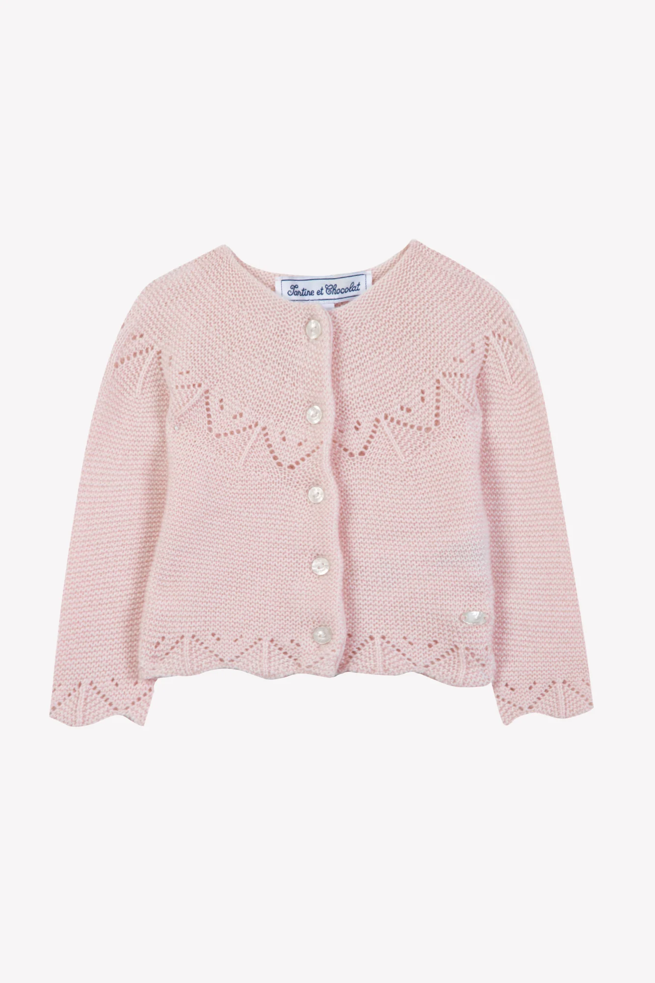 Cardigan - Rosée laine maille ajourée - Image 3