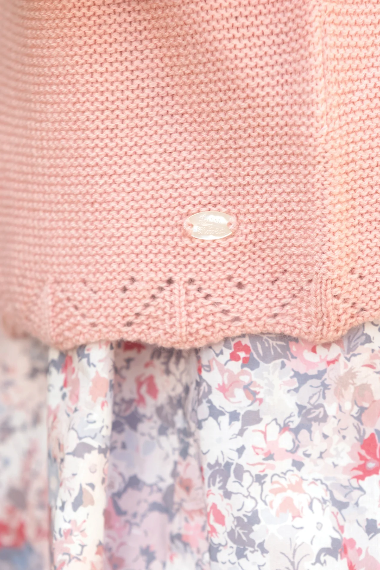 Cardigan - Blush laine maille ajourée - Image 3