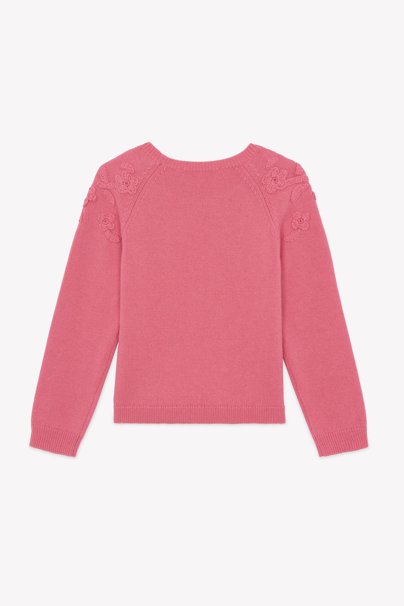 Pull - Rose pivoine laine broderies fleurs - Image 4