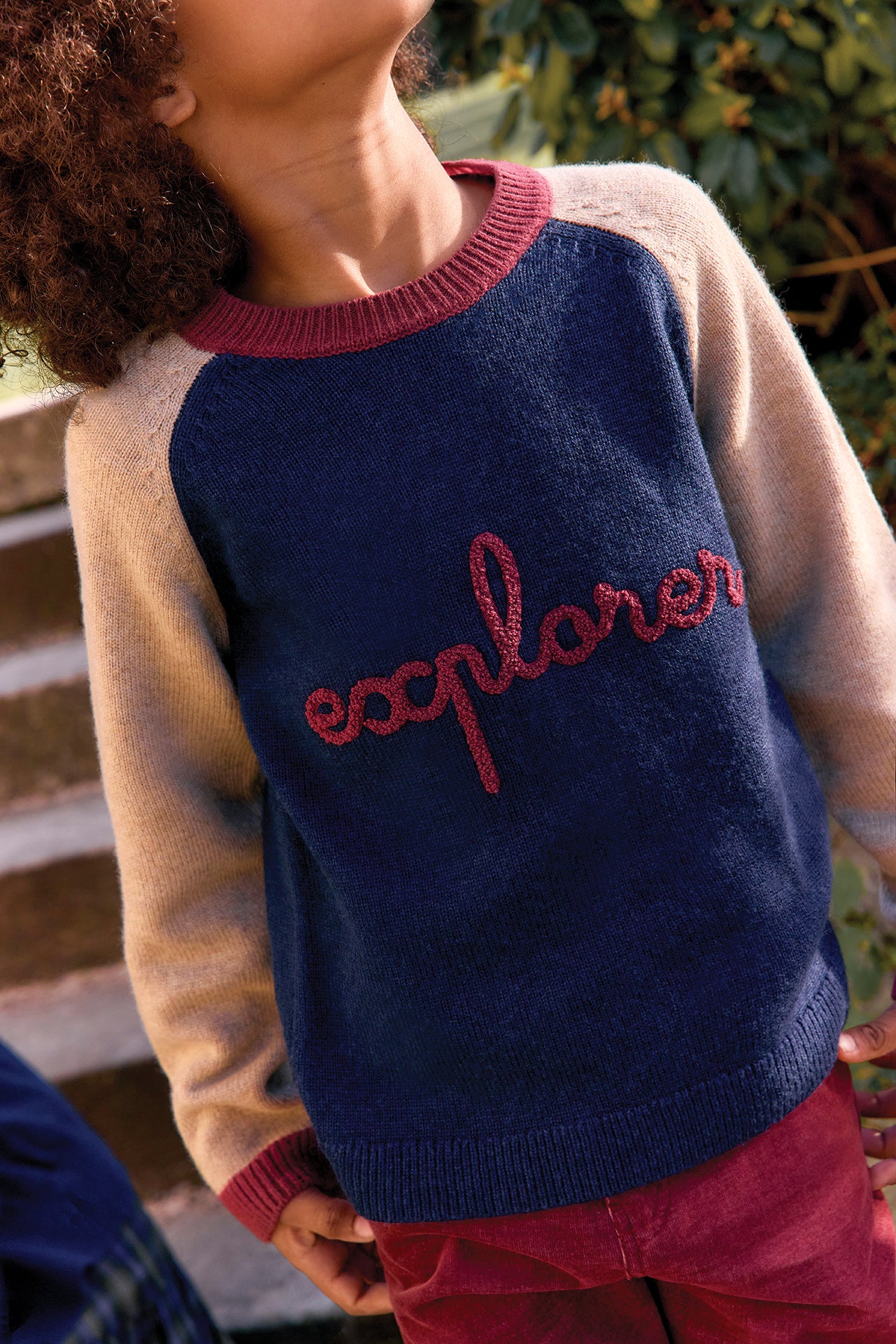 Pull- Marine laine broderie explorer - Image 2