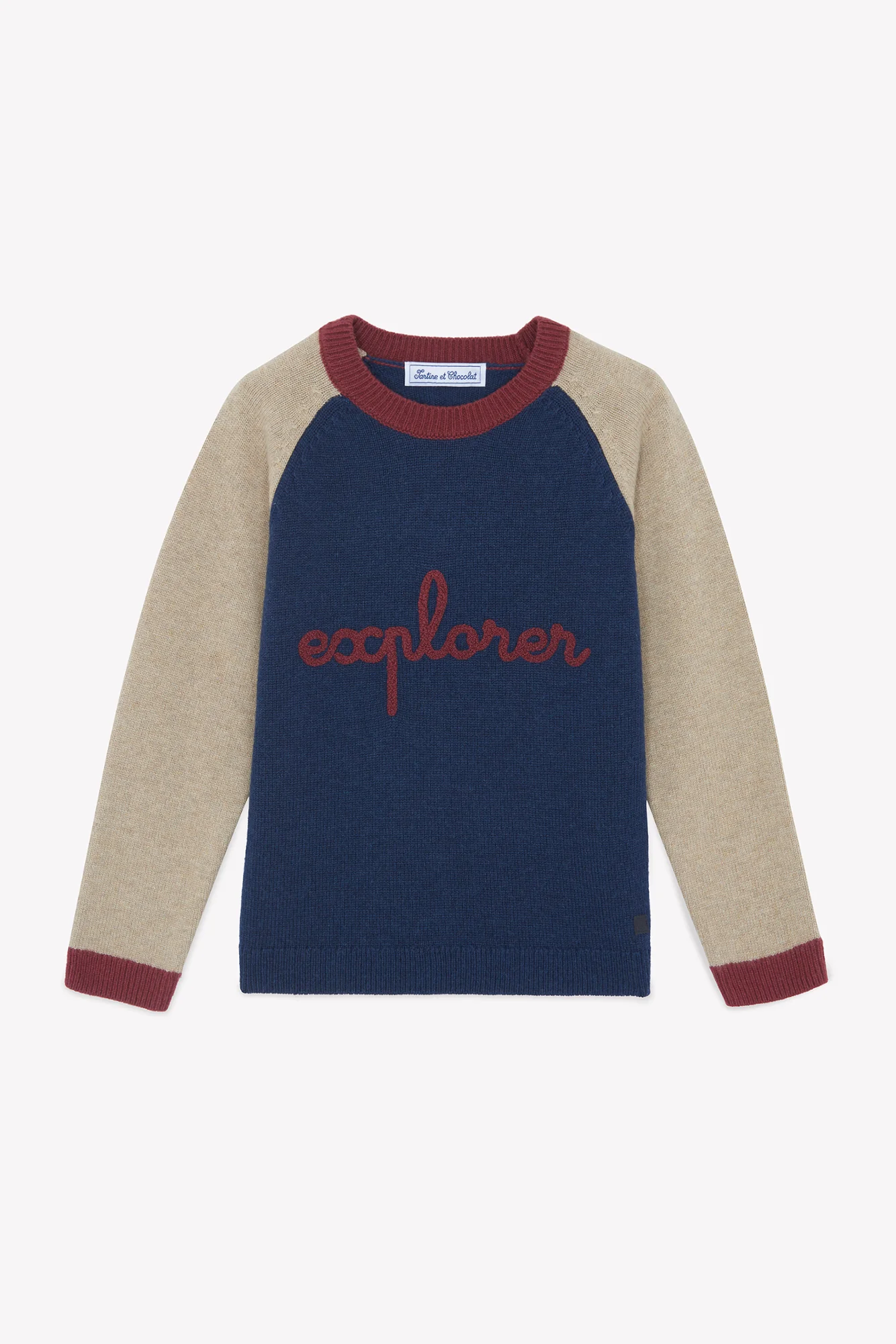 Pull- Marine laine broderie explorer - Image 3