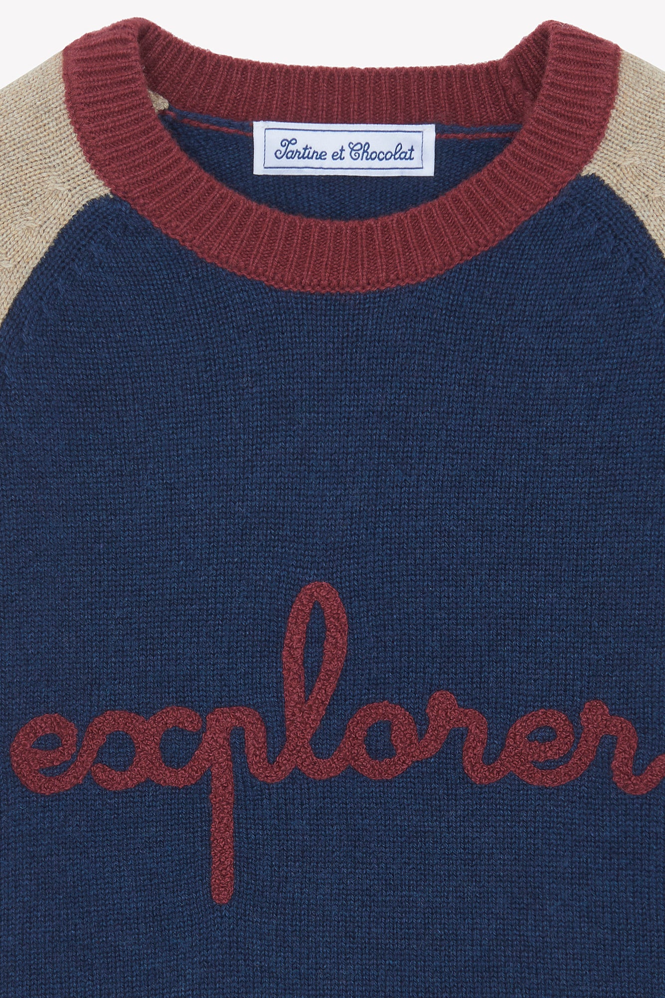 Pull- Marine laine broderie explorer - Image 5