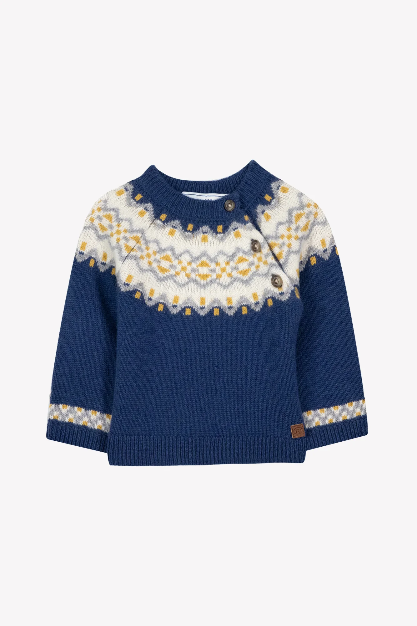 Pull - Marine indigo laine jacquard