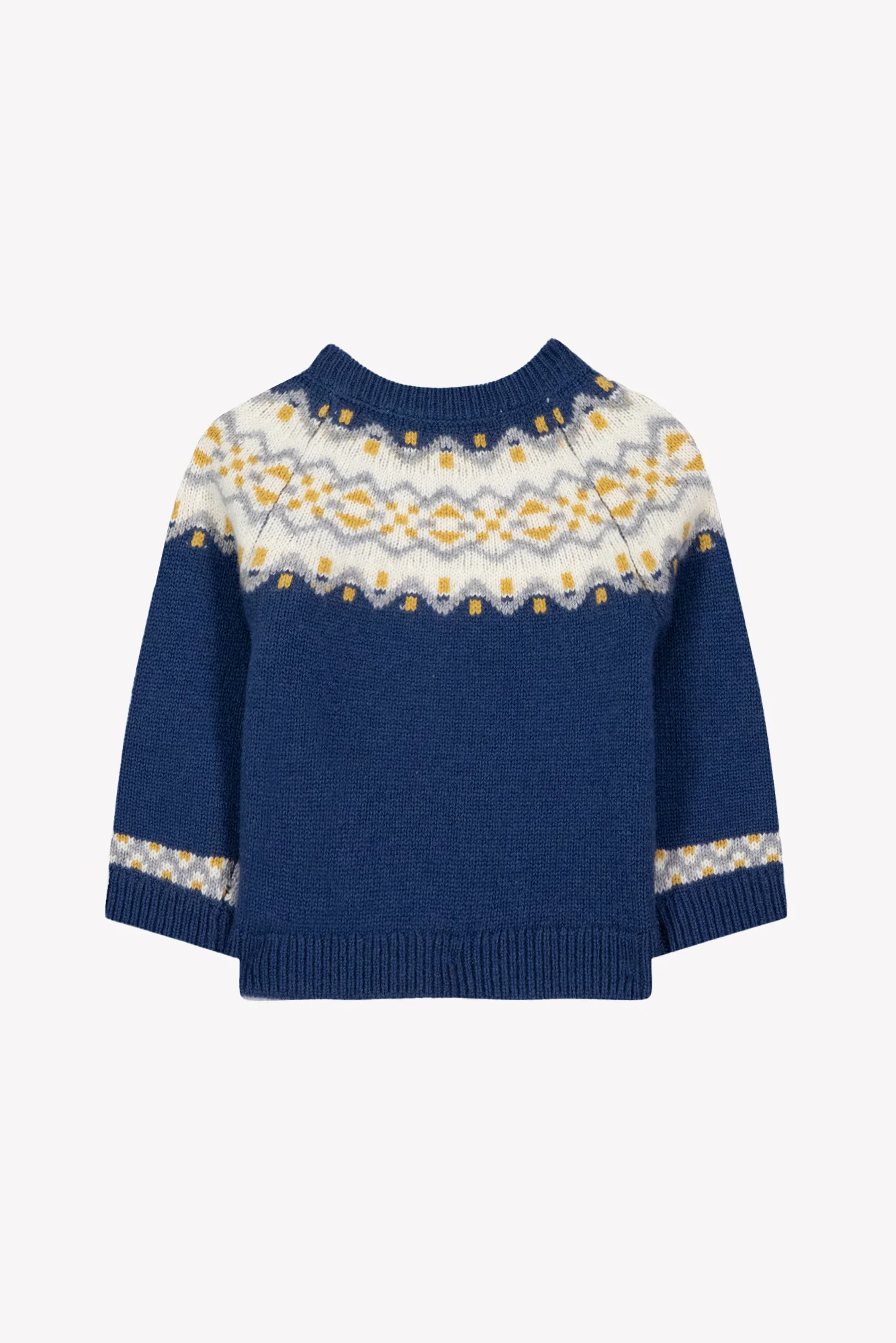 Pull - Marine indigo laine jacquard - Image 2