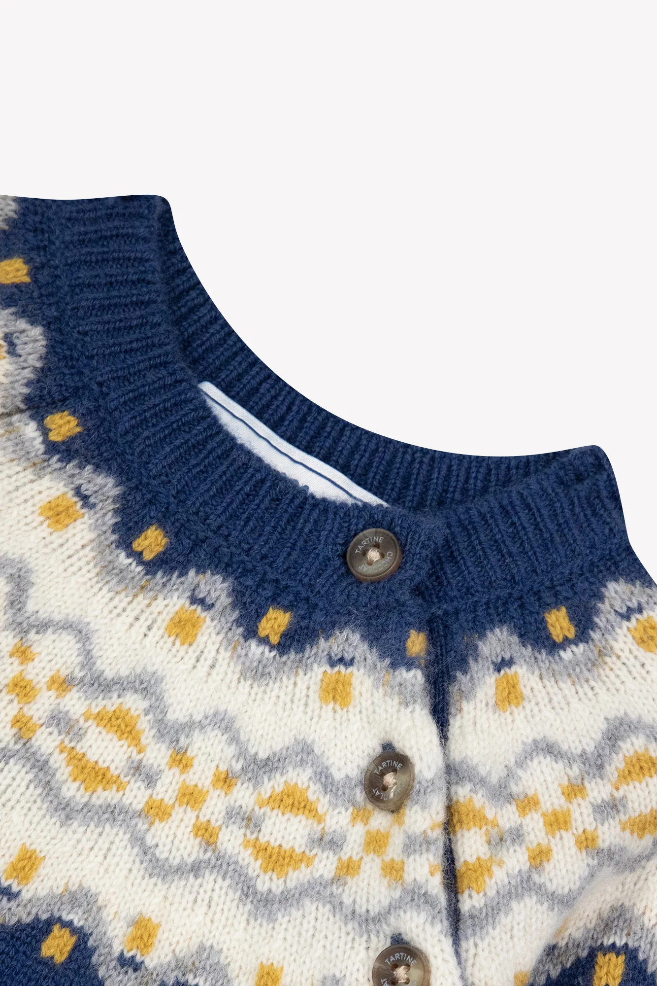Pull - Marine indigo laine jacquard - Image 3