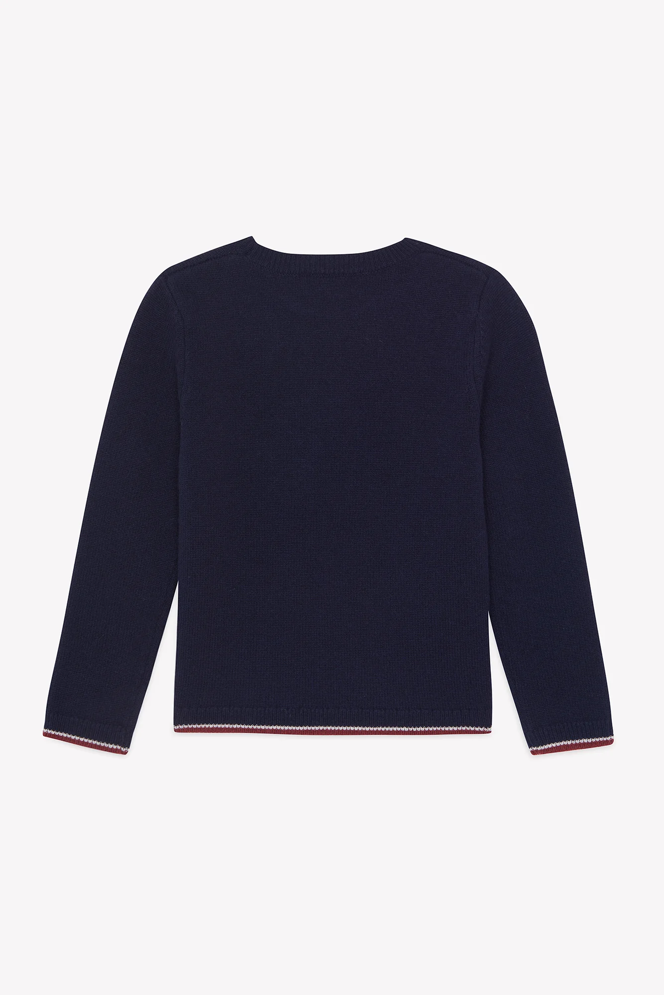 Pull - Marine laine broderie chevalier - Image 5