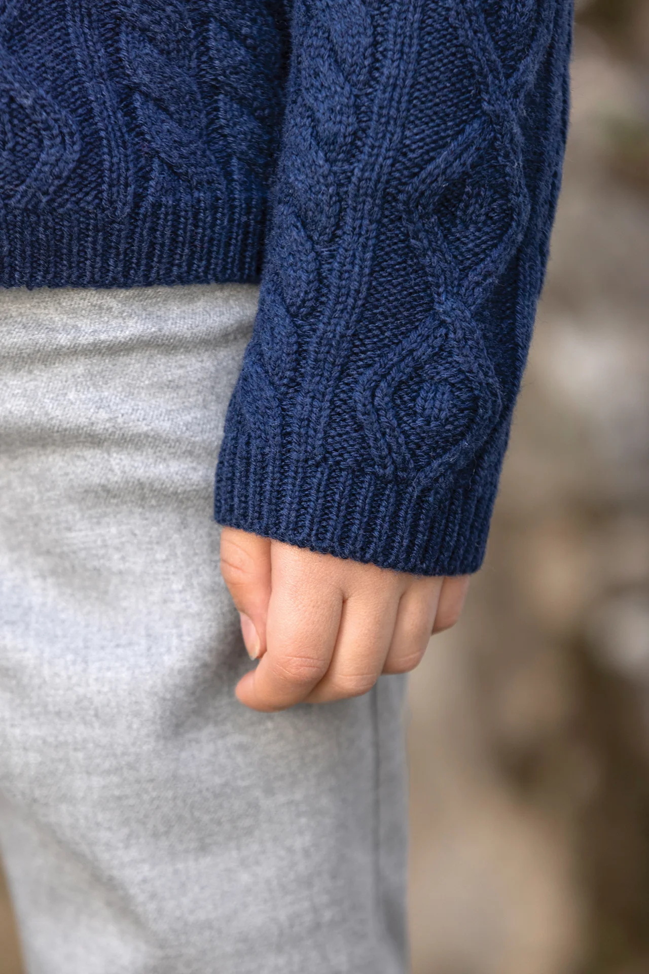 Pull - Marine laine maille tricot tréssée - Image 3