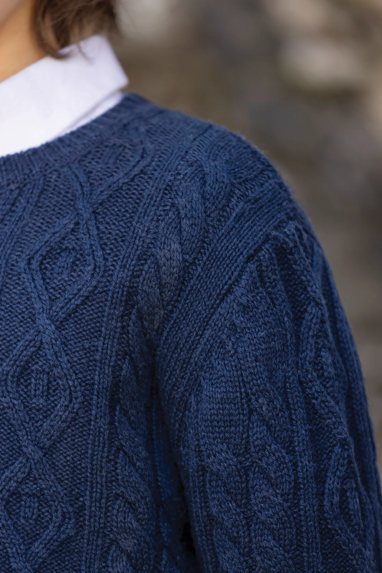 Pull - Marine laine maille tricot tréssée - Image 4