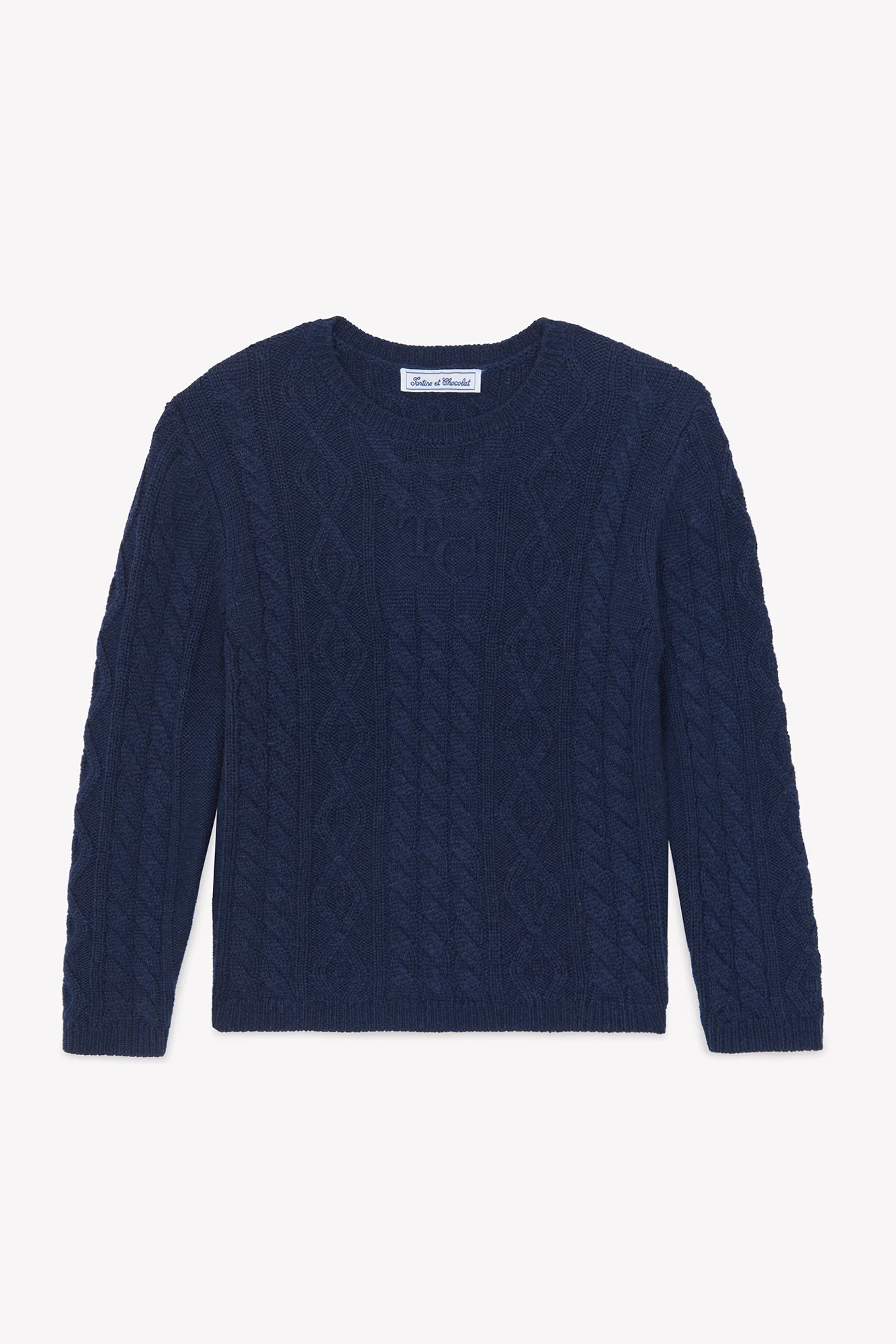 Pull - Marine laine maille tricot tréssée - Image 5