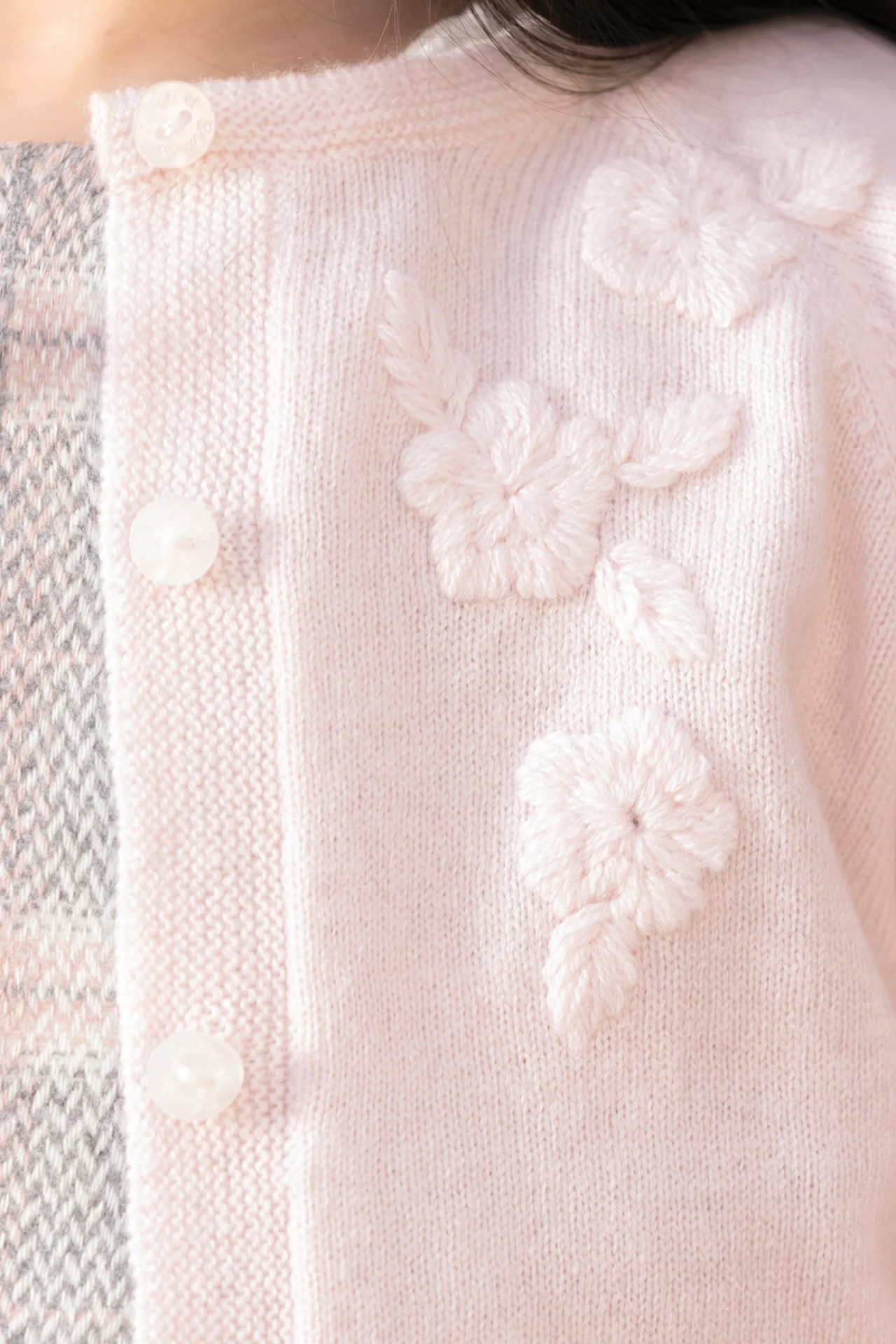 Cardigan - Rosée laine broderies fleurs - Image 2