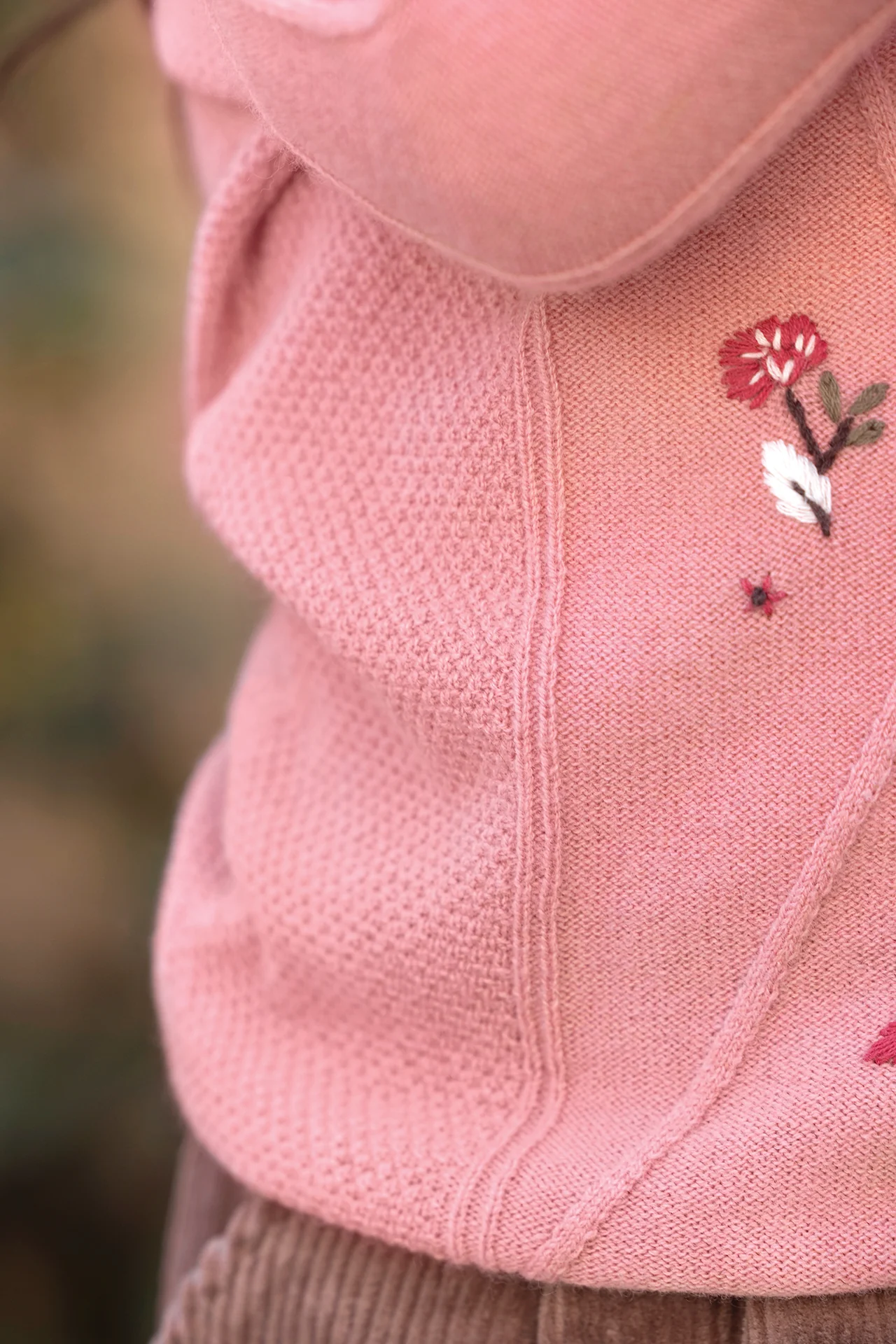 Pull - Blush laine broderie main - Image 3