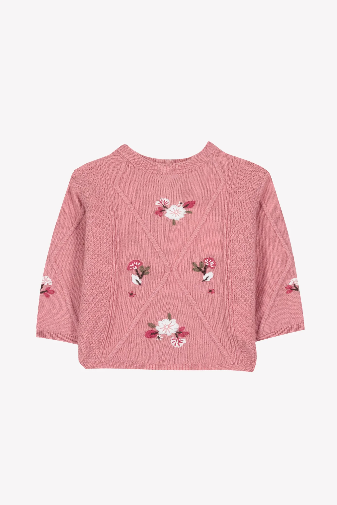 Pull - Blush laine broderie main - Image 4