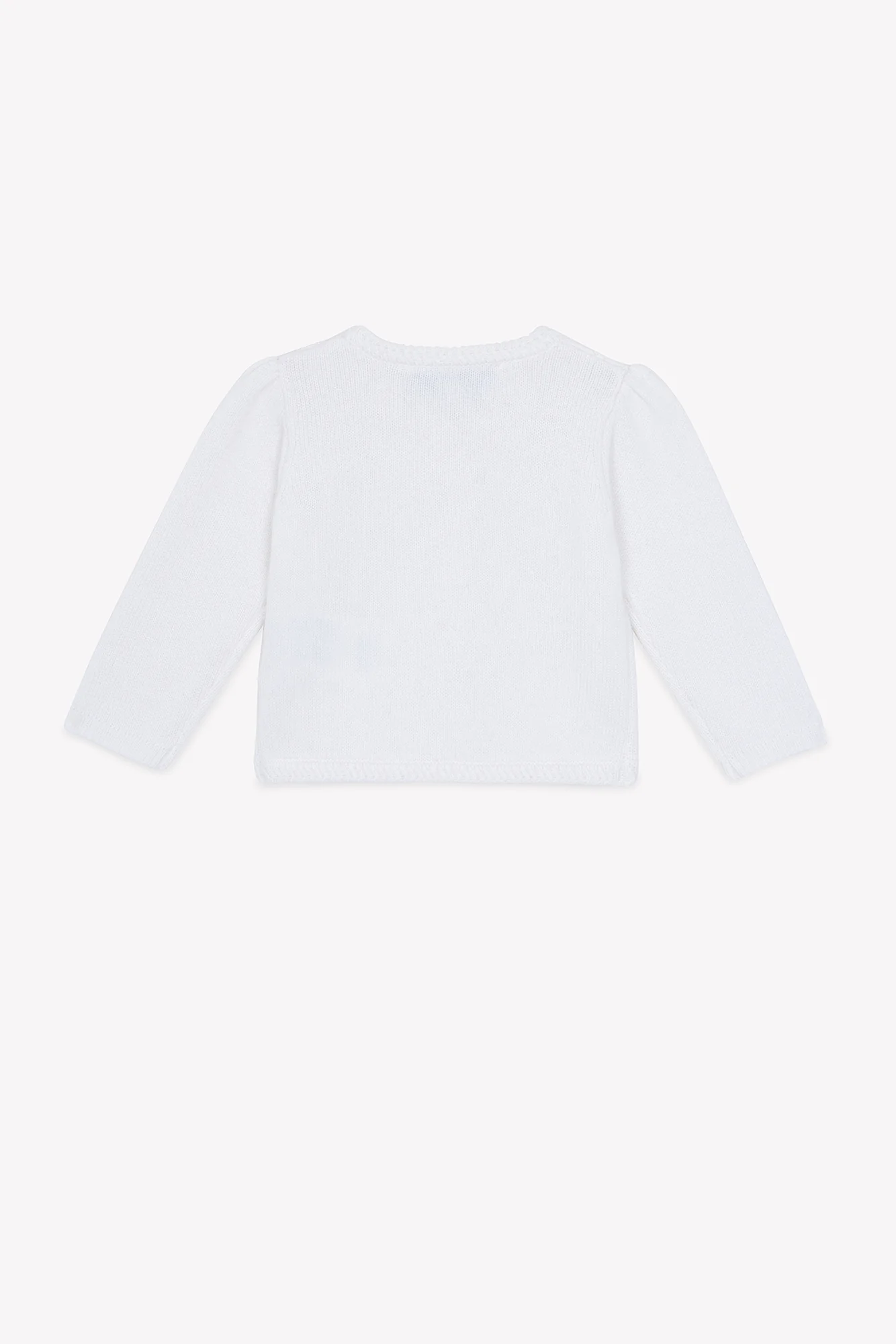 Cardigan - Ecru laine maille ajourée - Image 3