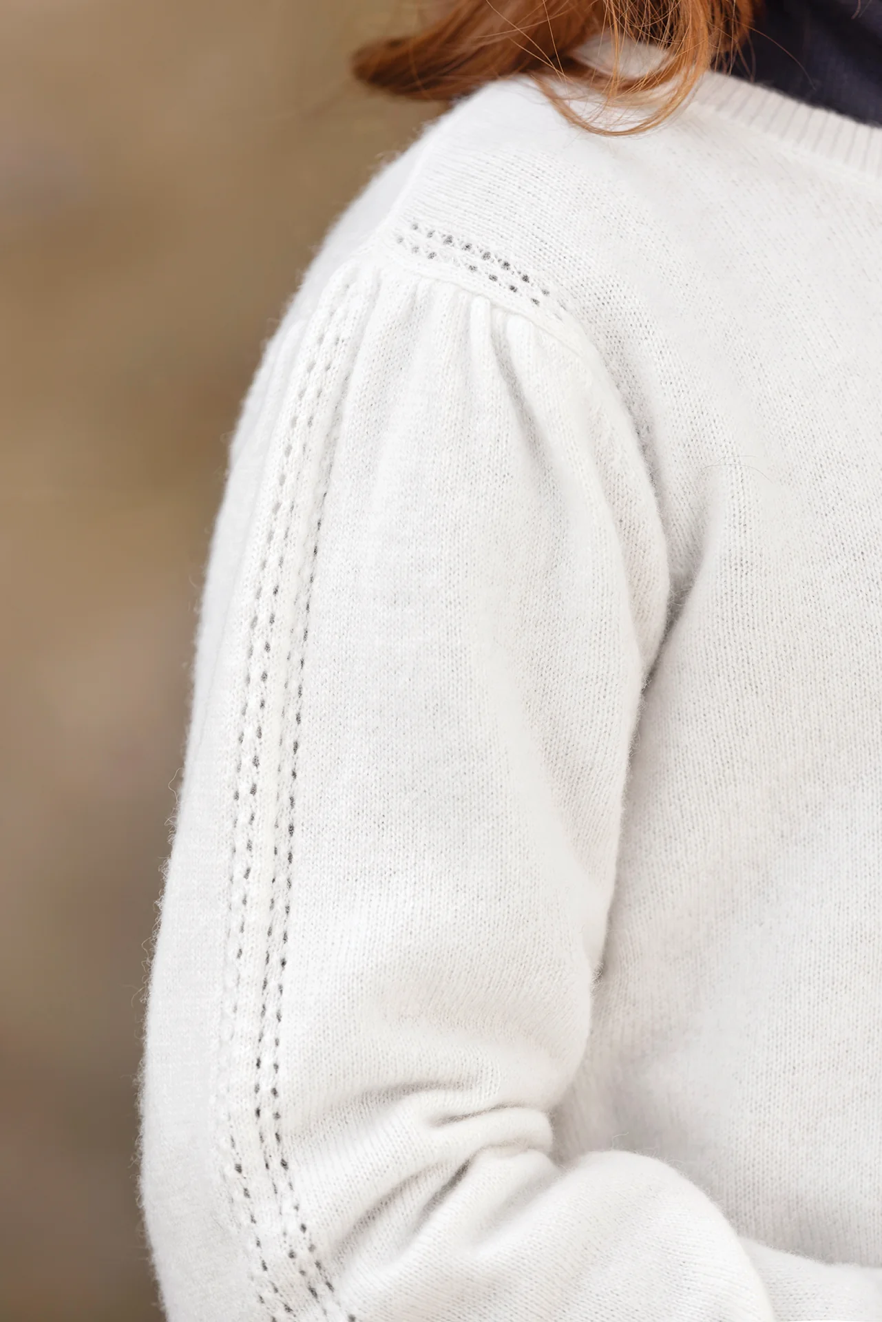 Cardigan - Ecru laine nœuds - Image 3