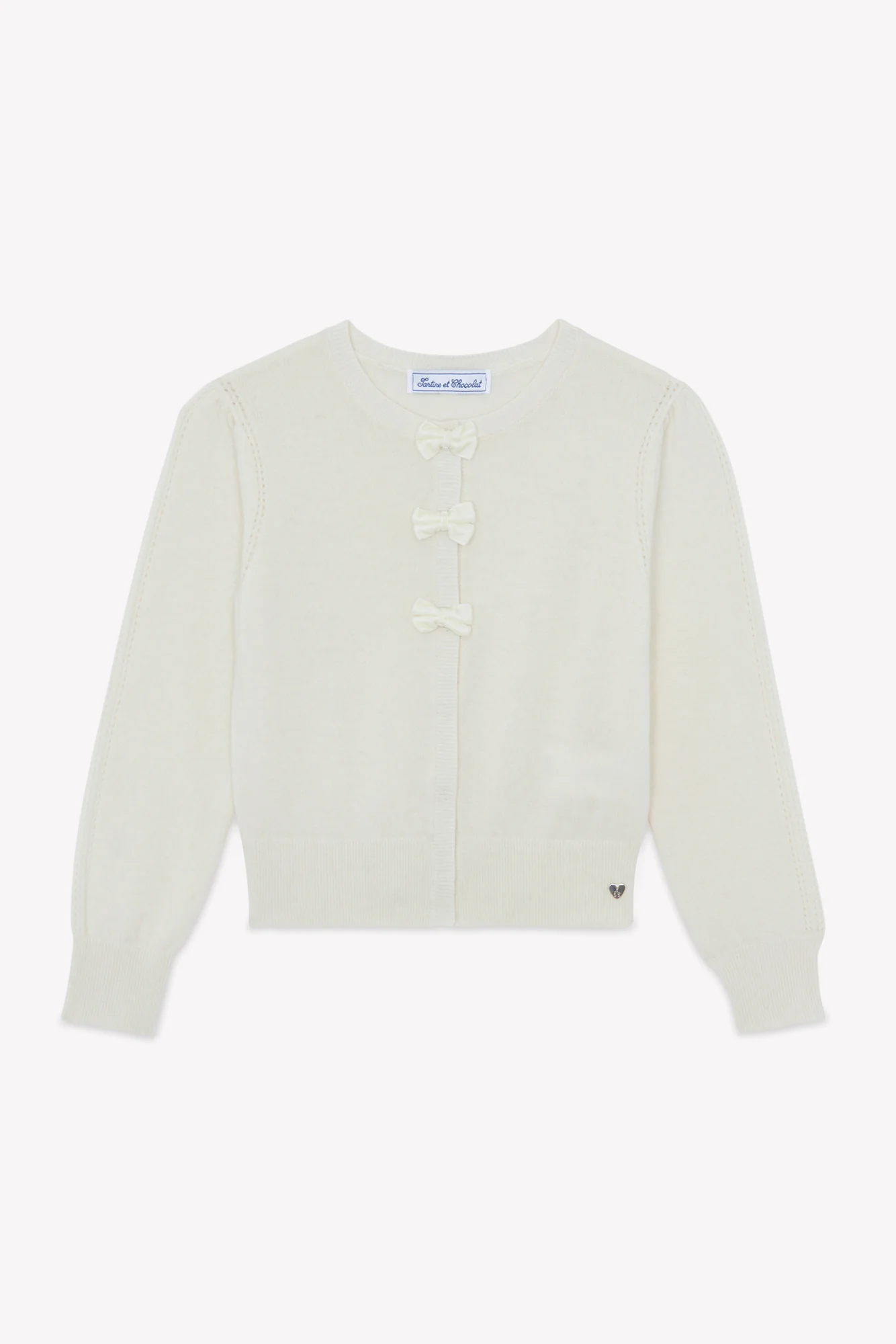 Cardigan - Ecru laine nœuds - Image 5