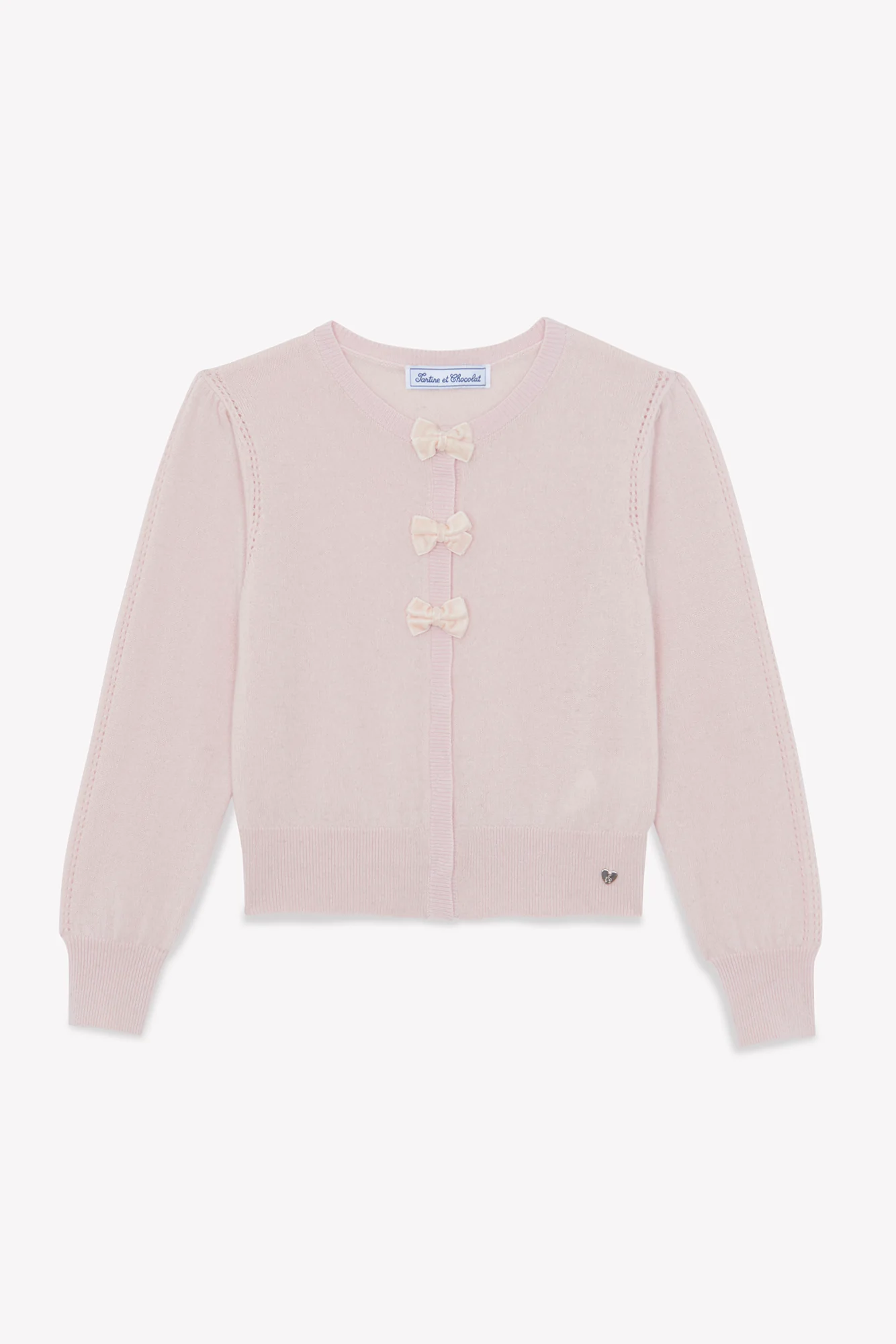 Cardigan - Rosée laine nœuds - Image 4