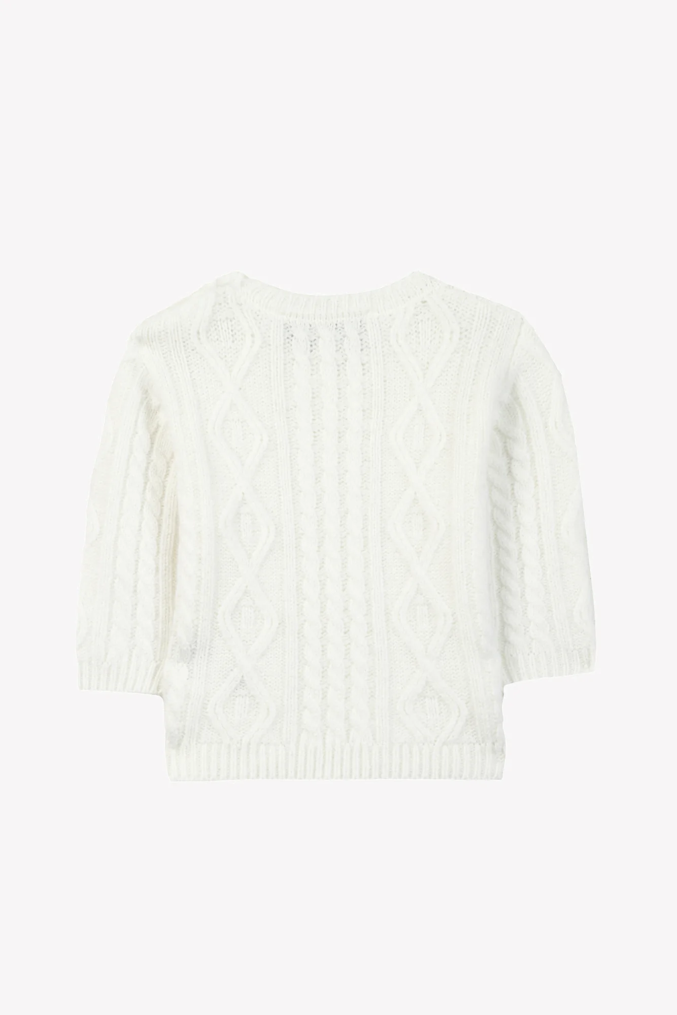 Pull - Ecru laine maille torsadée - Image 4