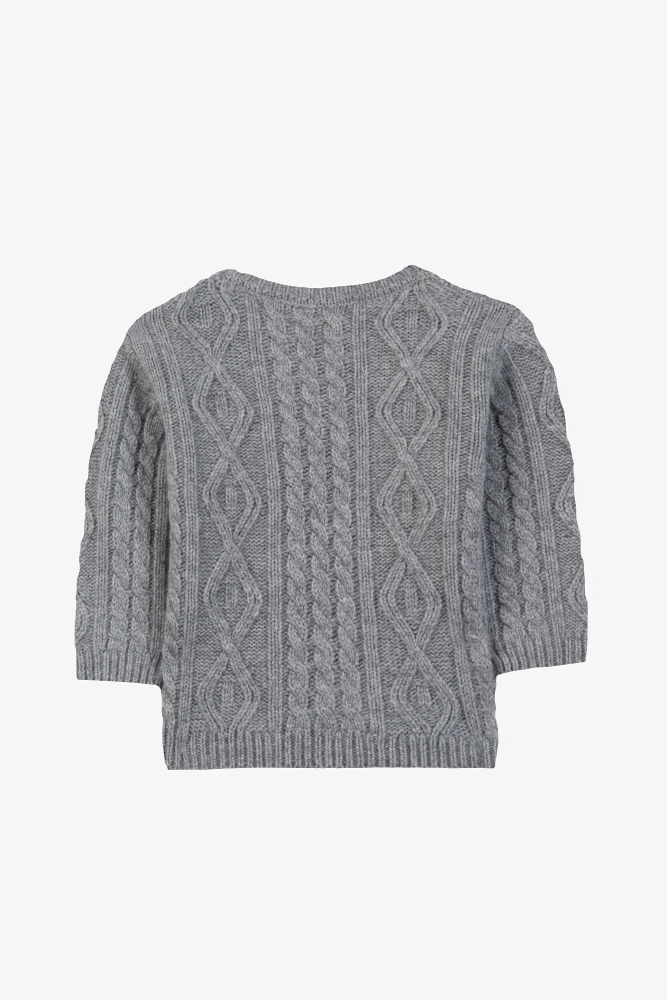 Pull - Gris chiné laine maille torsadée - Image 5