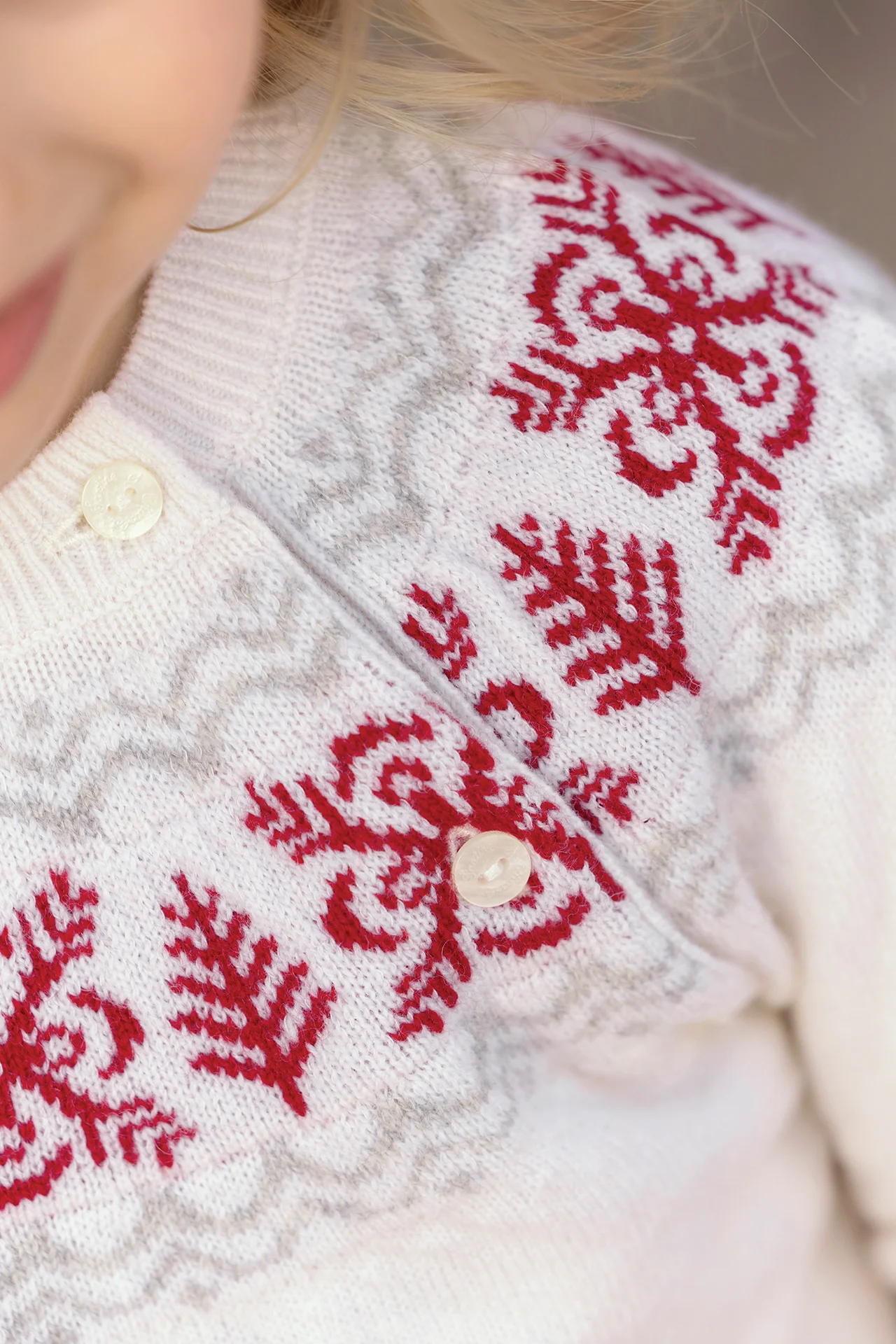 Pull - Ecru laine motif flocons - Image 2