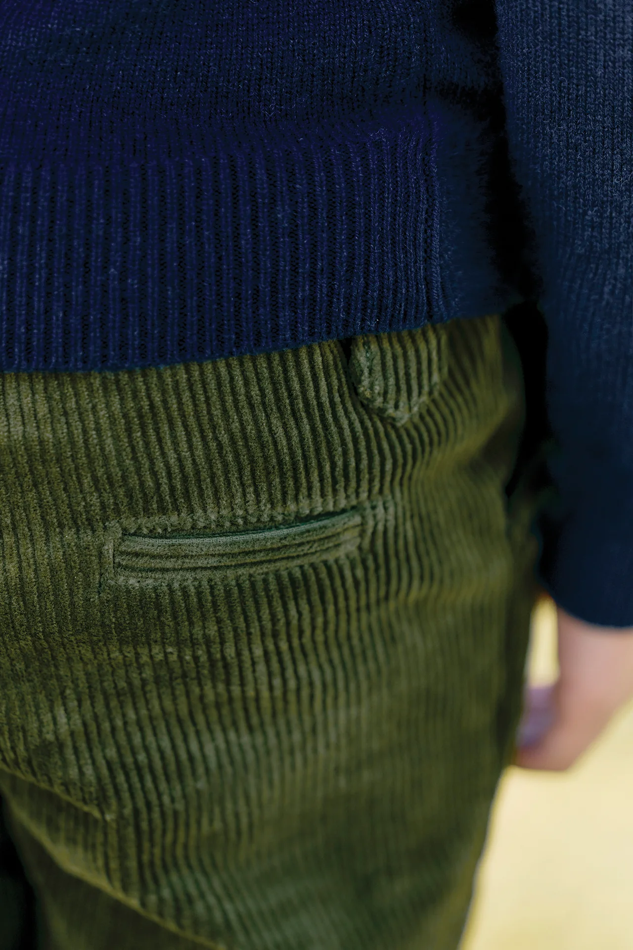 Pantalon - Olive velours côtelé - Image 3