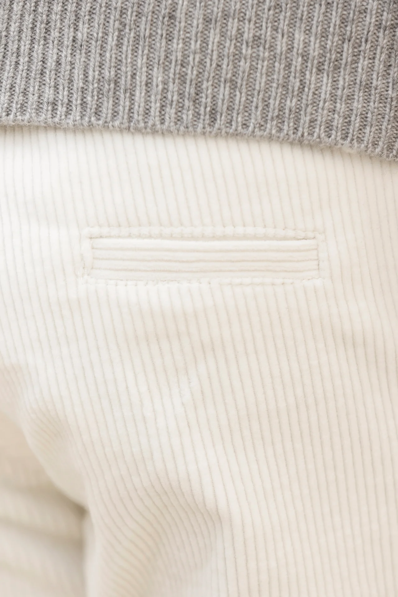 Pantalon - Ecru velours côtelé - Image 3