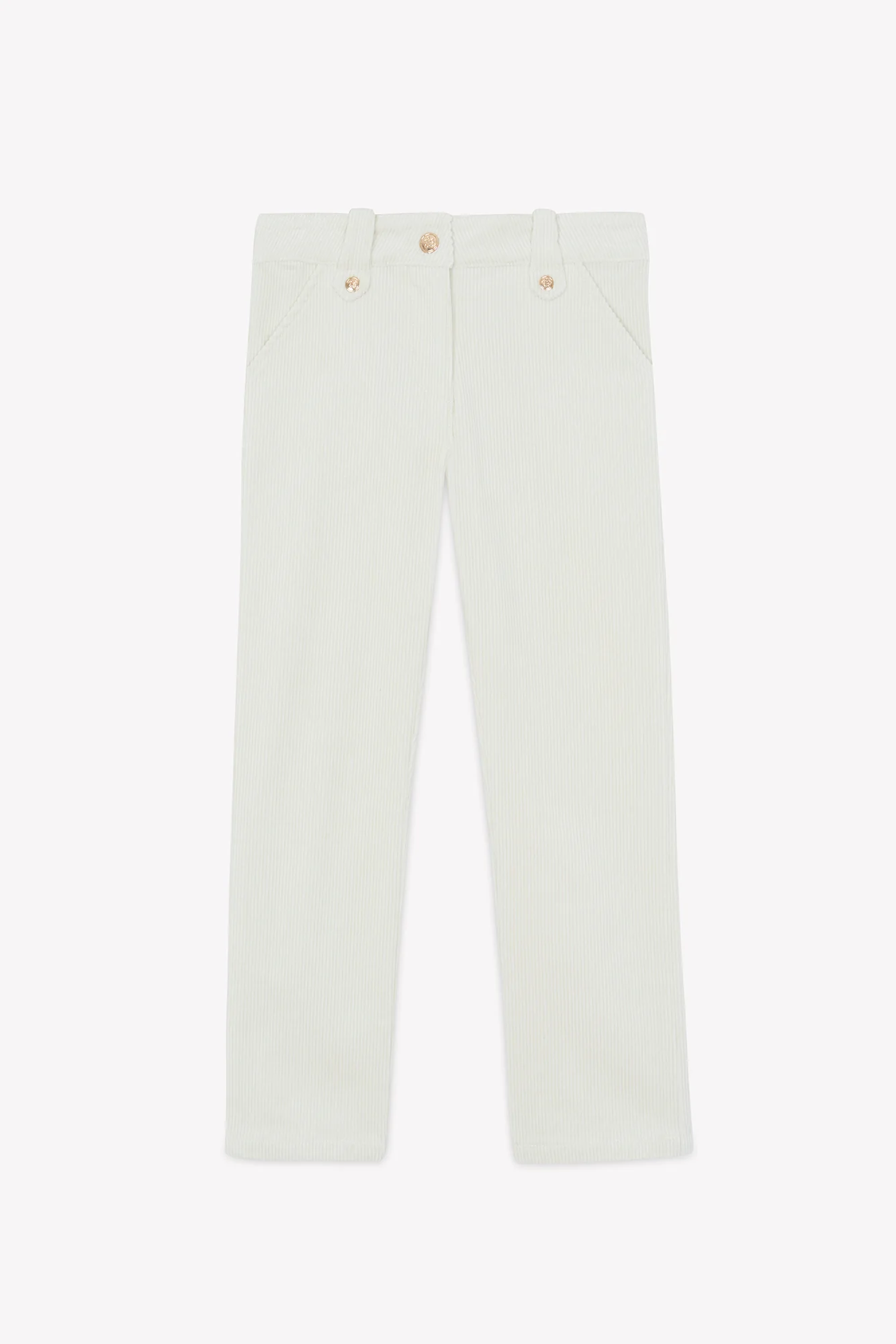Pantalon - Ecru velours côtelé - Image 4