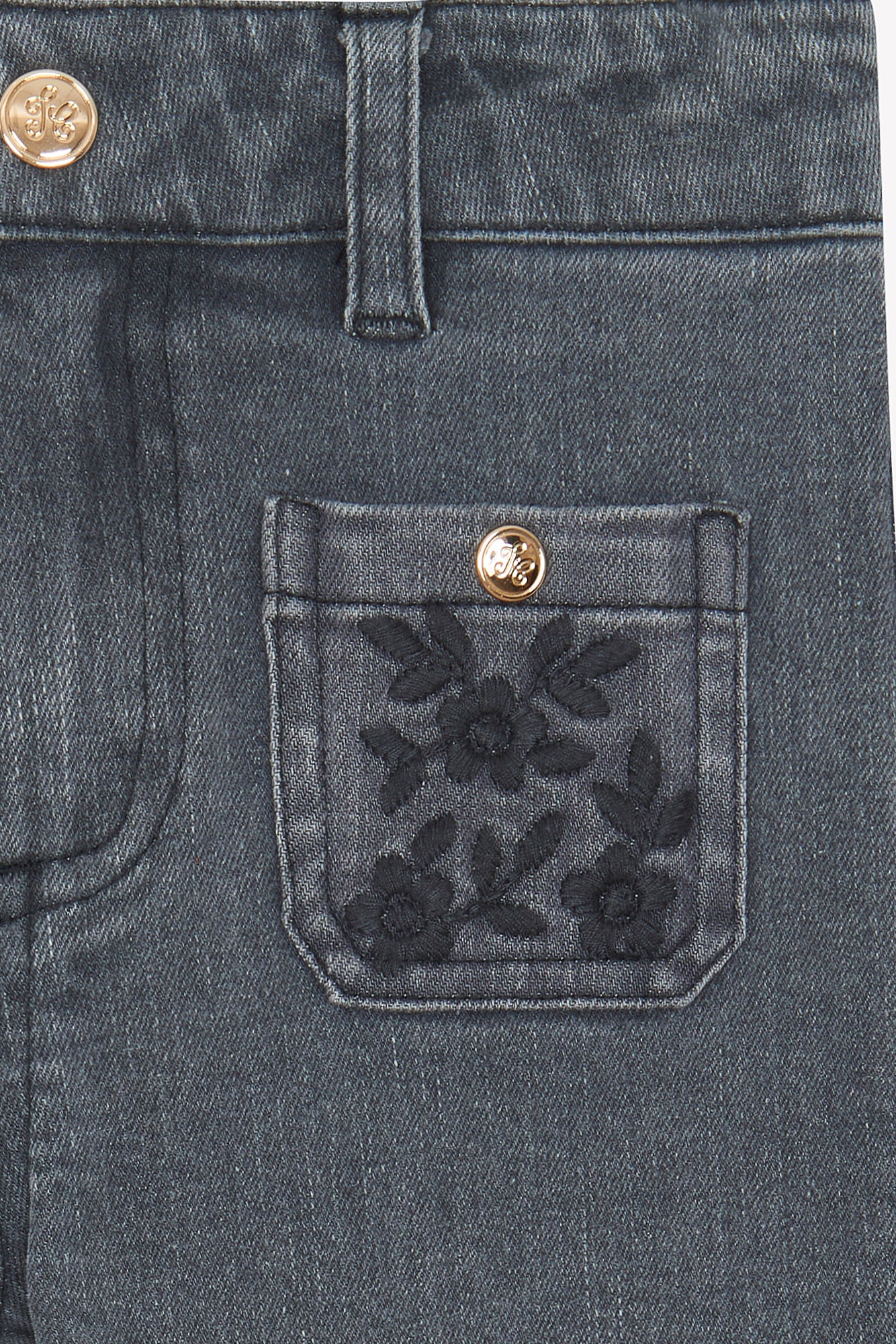 Jean - Gris chiné coton broderie - Image 5