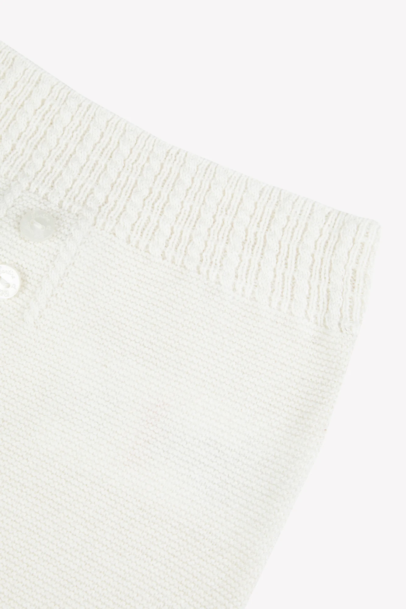 Pantalon - Ecru coton tricot - Image 3
