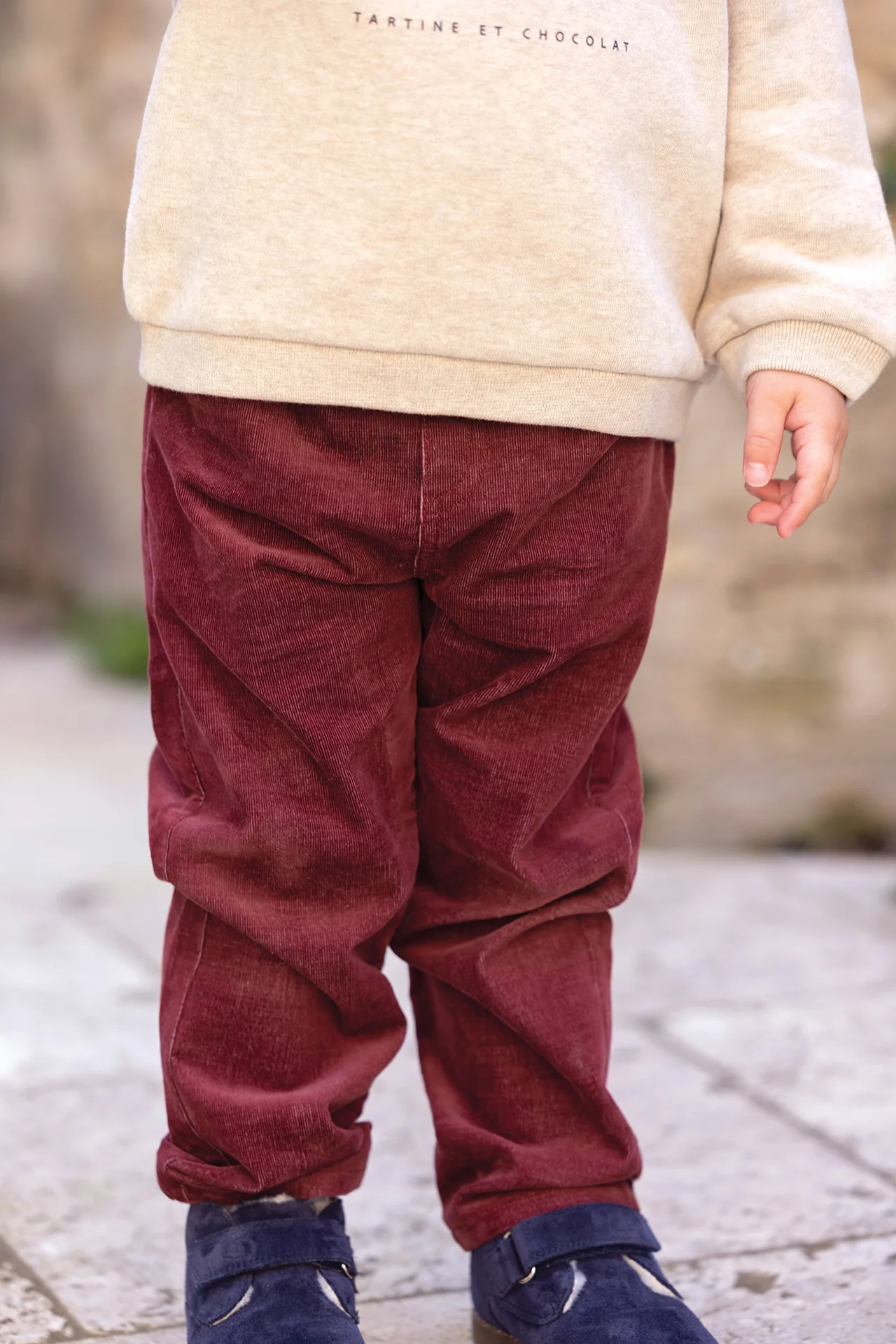 Pantalon - Bordeaux velours côtelé - Image 2