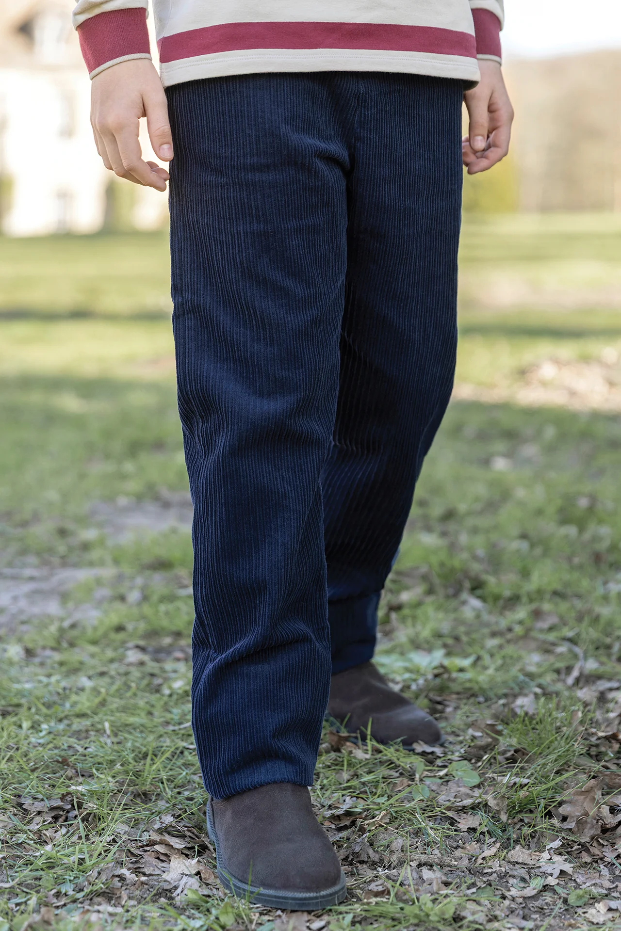 Pantalon - Marine velours côtelé