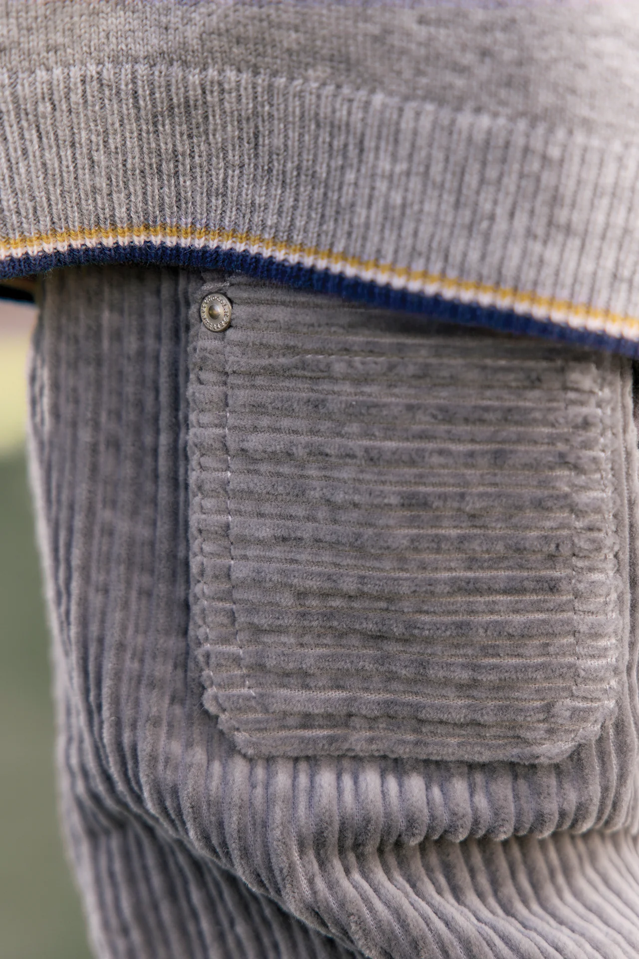 Pantalon - Gris chiné velours côtelé - Image 2