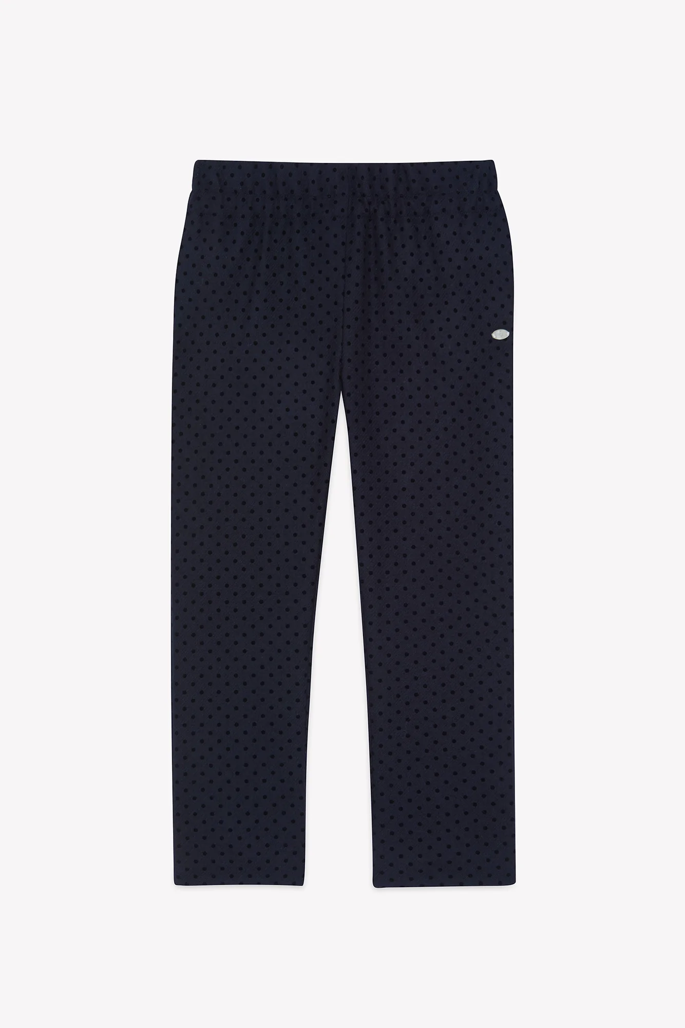 Pantalon - Marine laine motif pois - Image 3