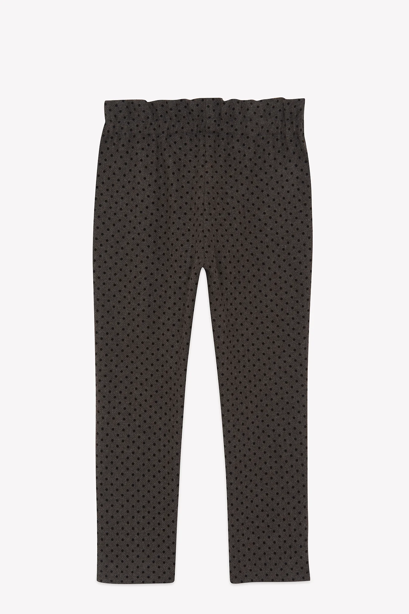 Pantalon - Brun laine motif pois - Image 3