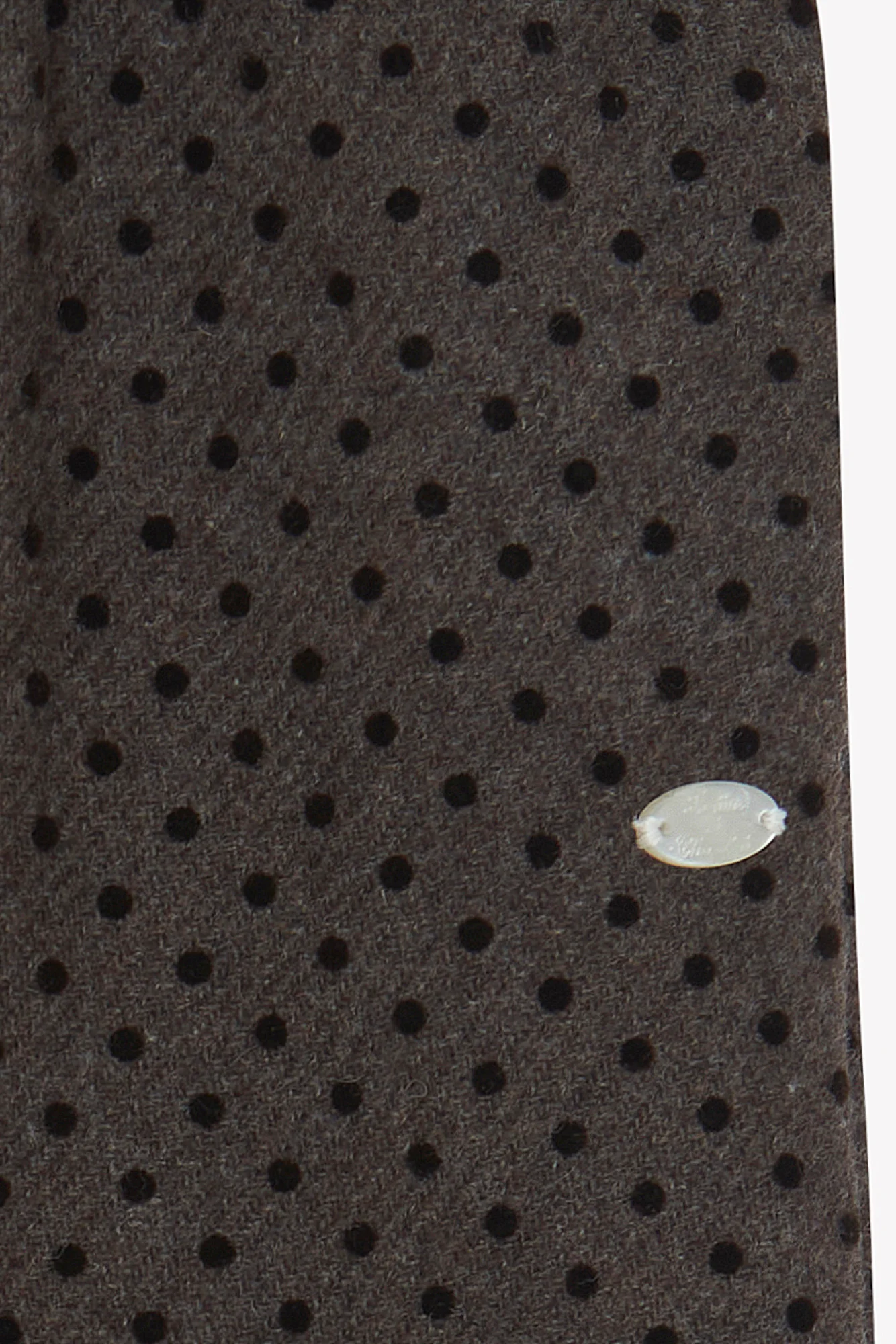 Pantalon - Brun laine motif pois - Image 4