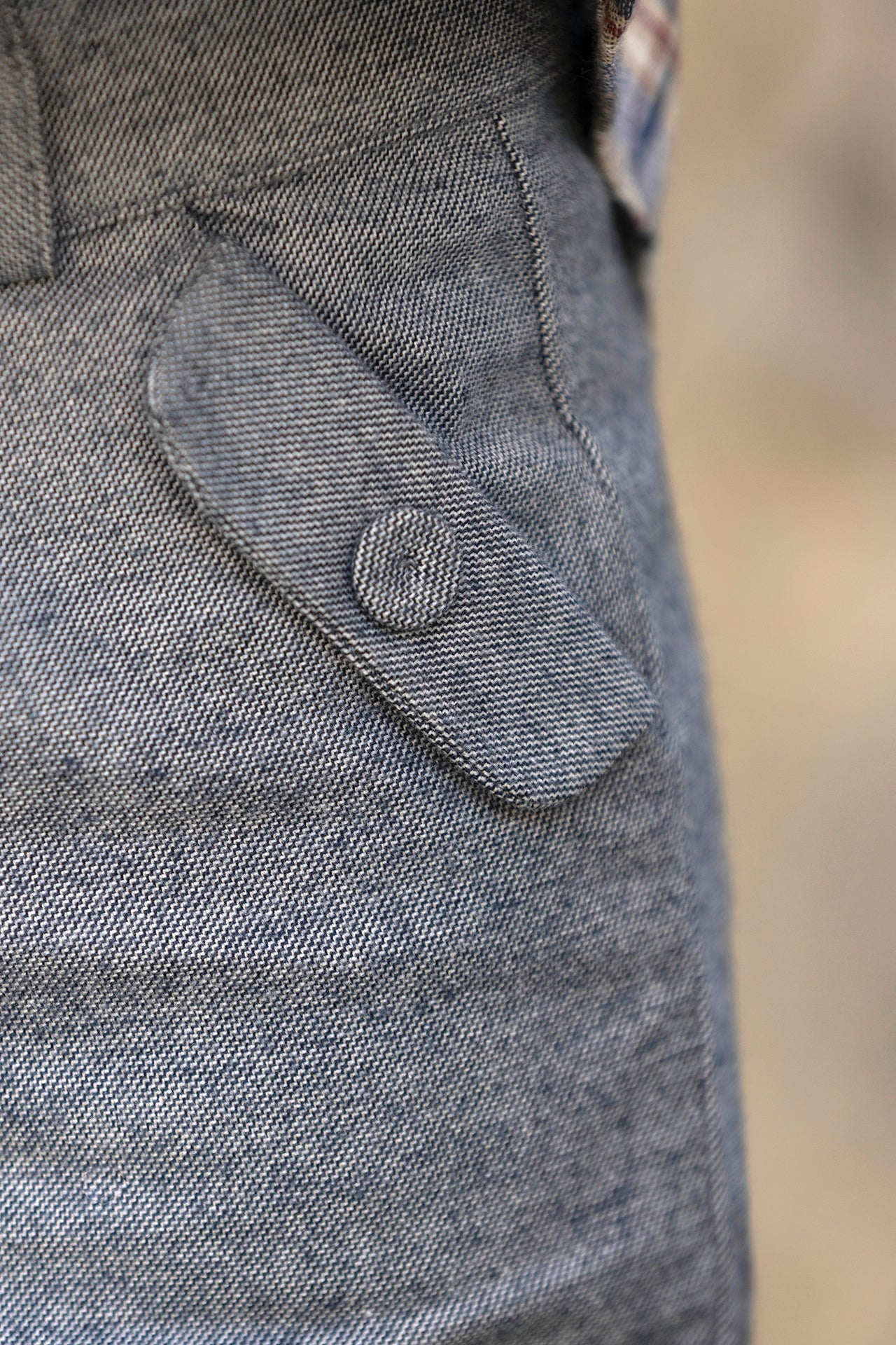 Pantalon - Marine coton plis - Image 3