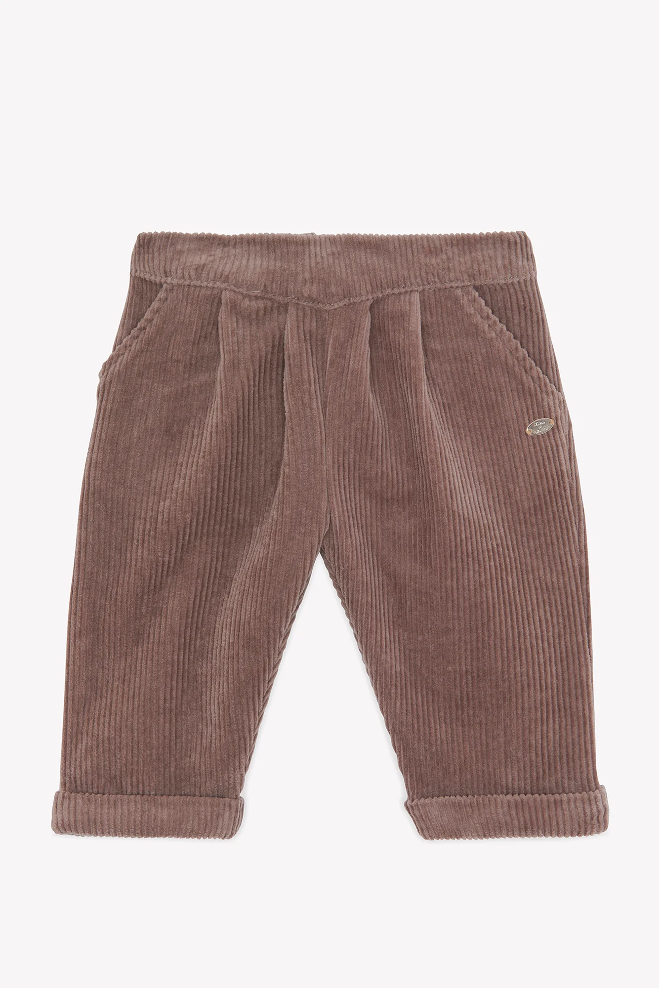 Pantalon - Beige moyen velours plis - Image 3