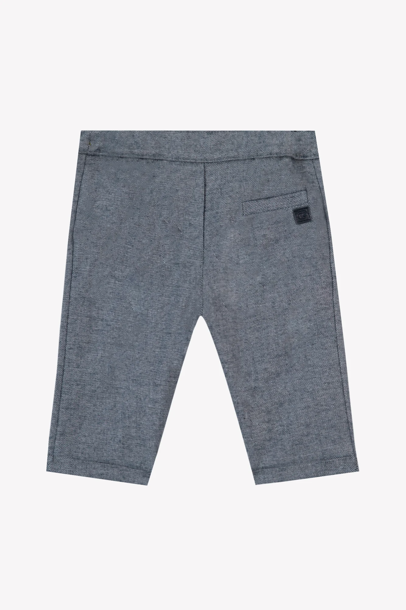 Pantalon - Marine coton chiné - Image 2
