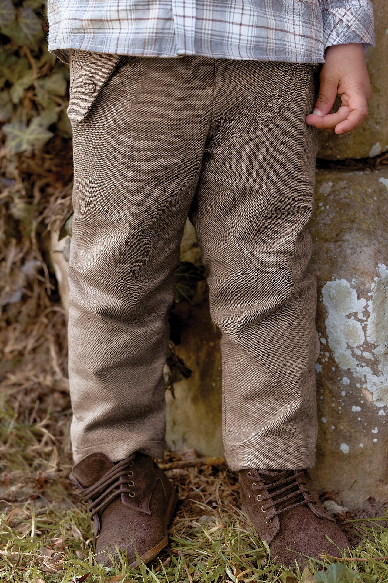 Pantalon - Chocolat coton chiné