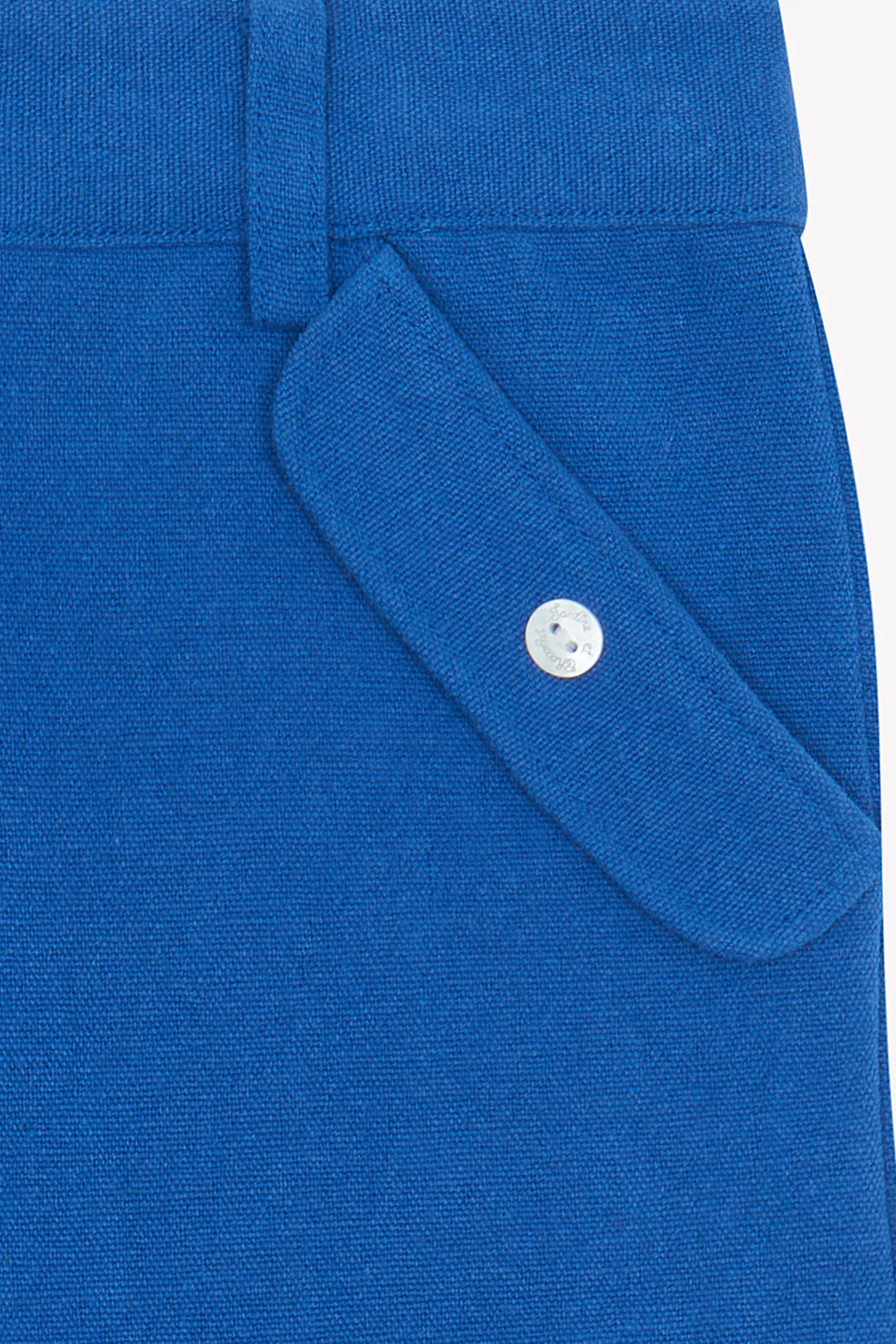 Pantalon - Bleu coton lin boutons - Image 6