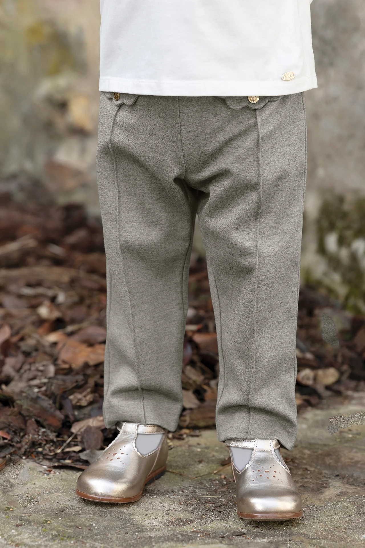 Pantalon - Gris moyen poches festonnées