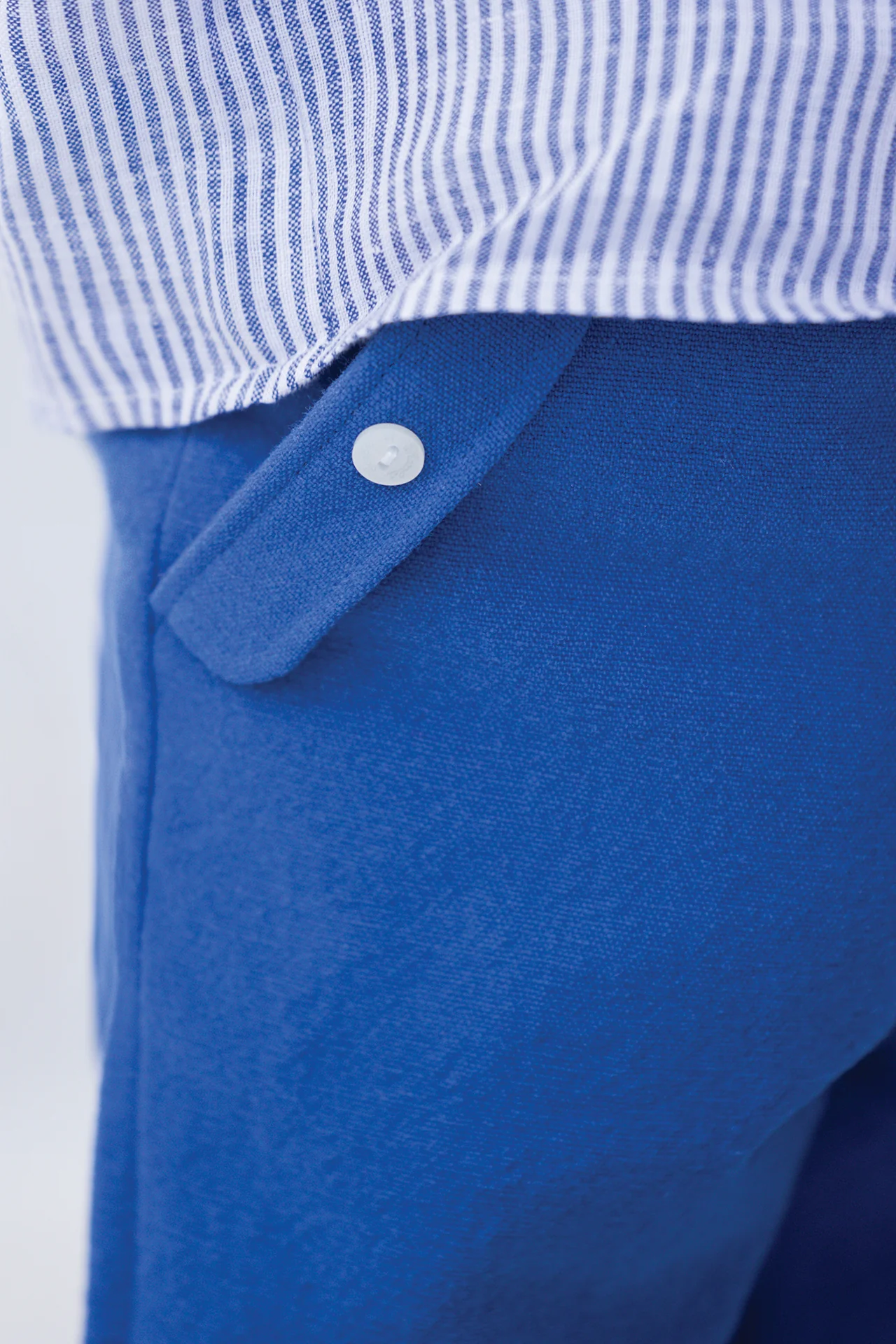 Pantalon - Bleu coton lin - Image 3