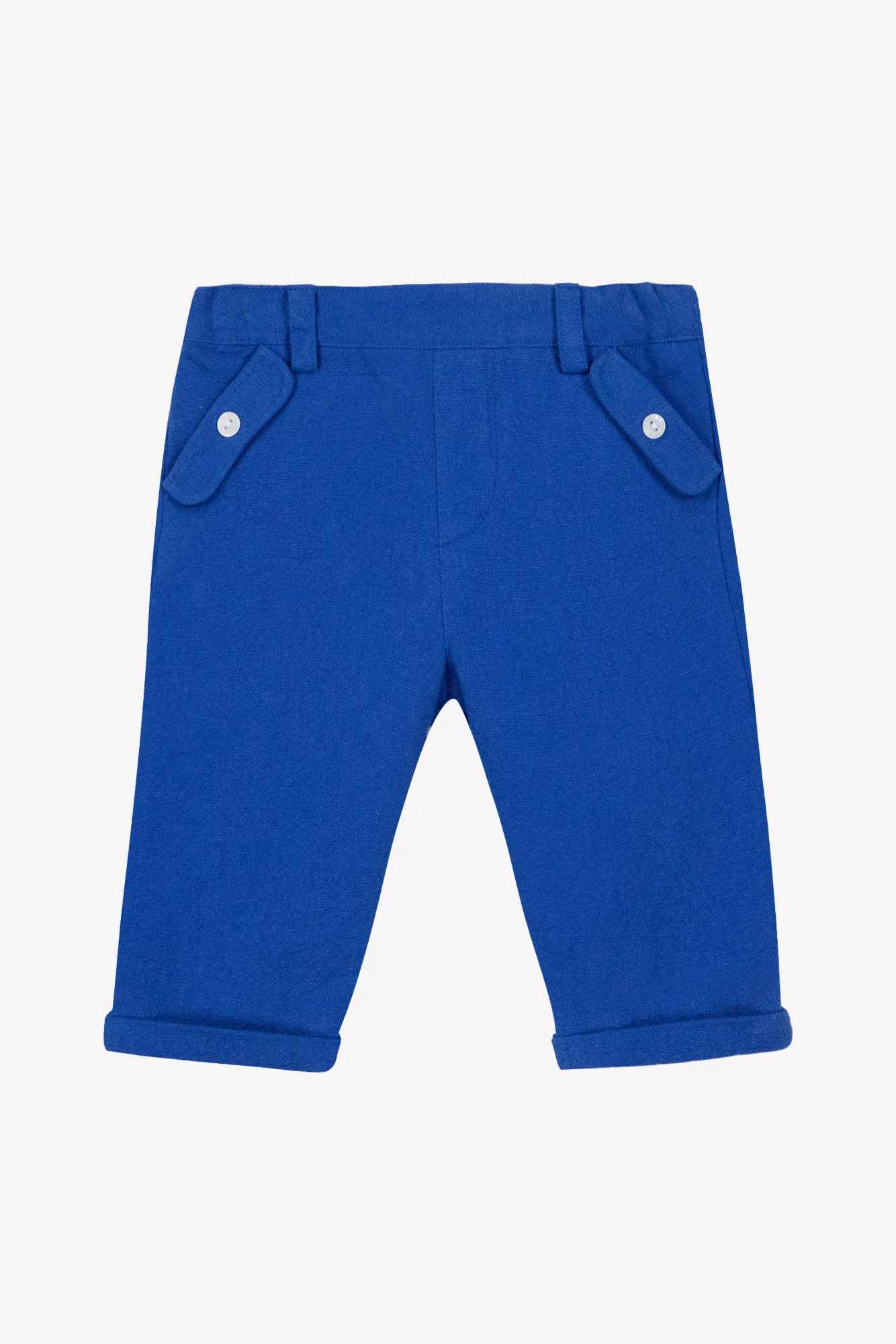 Pantalon - Bleu coton lin - Image 4