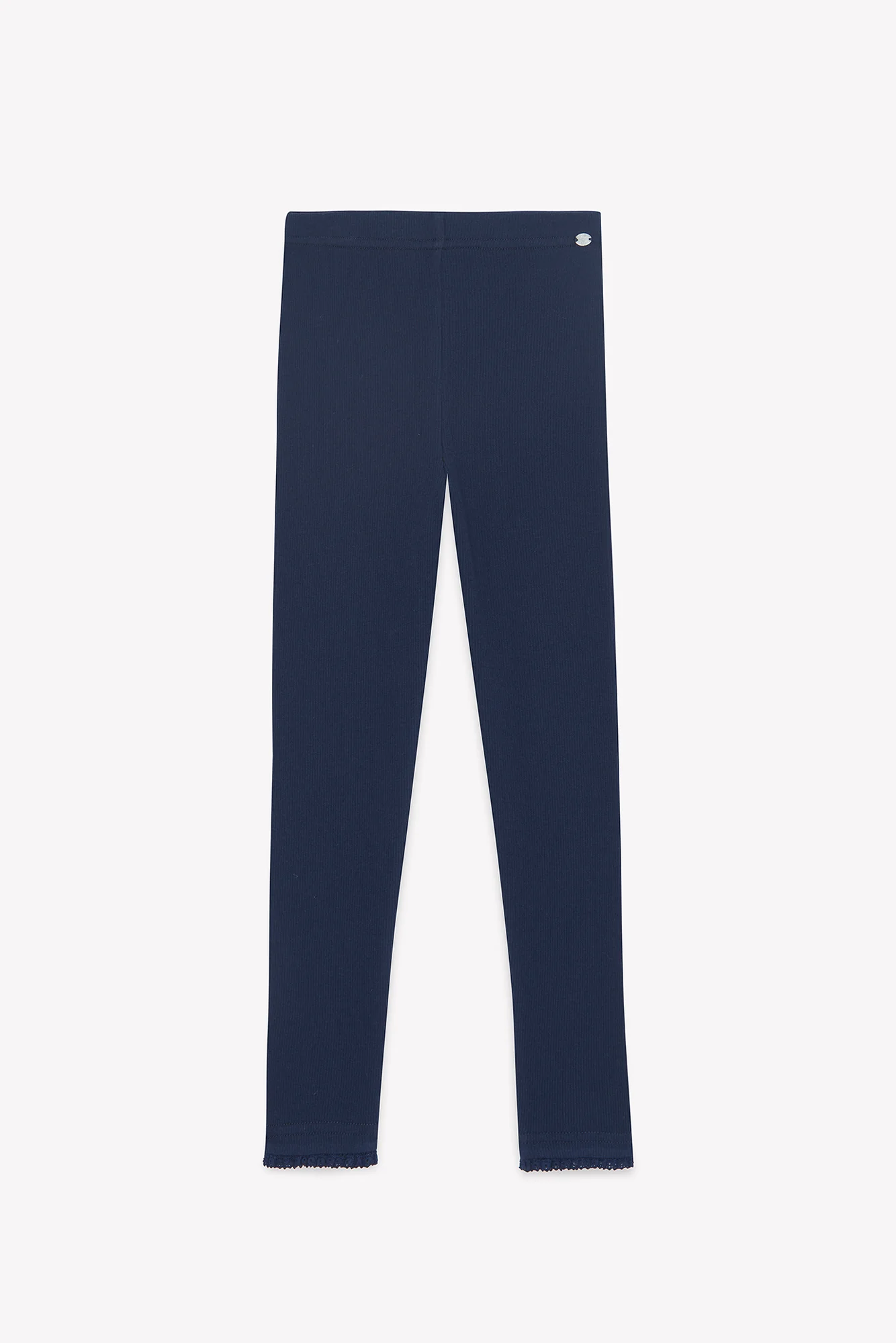 Legging - Marine coton festonné