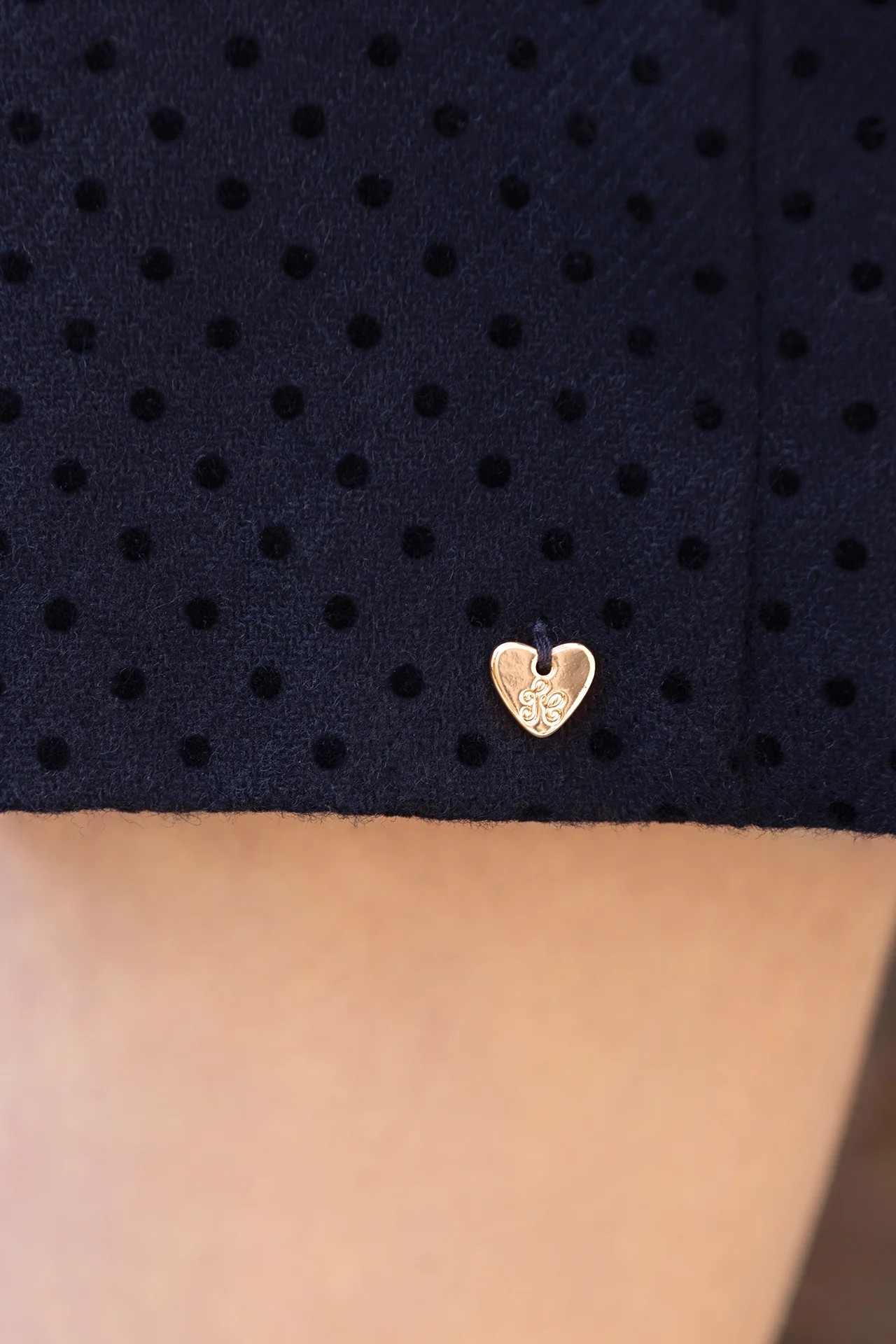 Short - Marine laine motif pois - Image 3