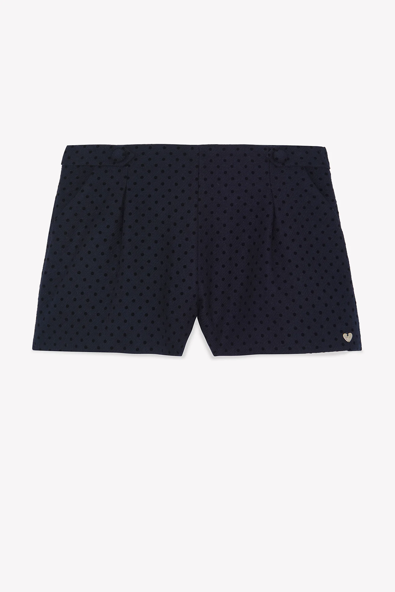 Short - Marine laine motif pois - Image 4